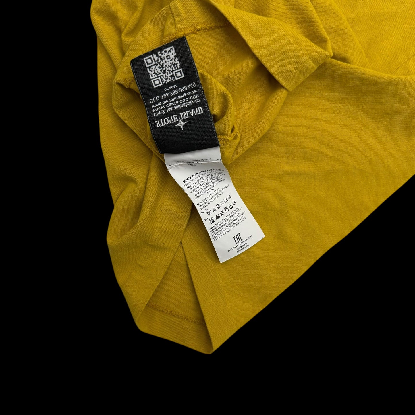Stone Island 3M Reflective Short Sleeve T-Shirt Yellow (Size L)