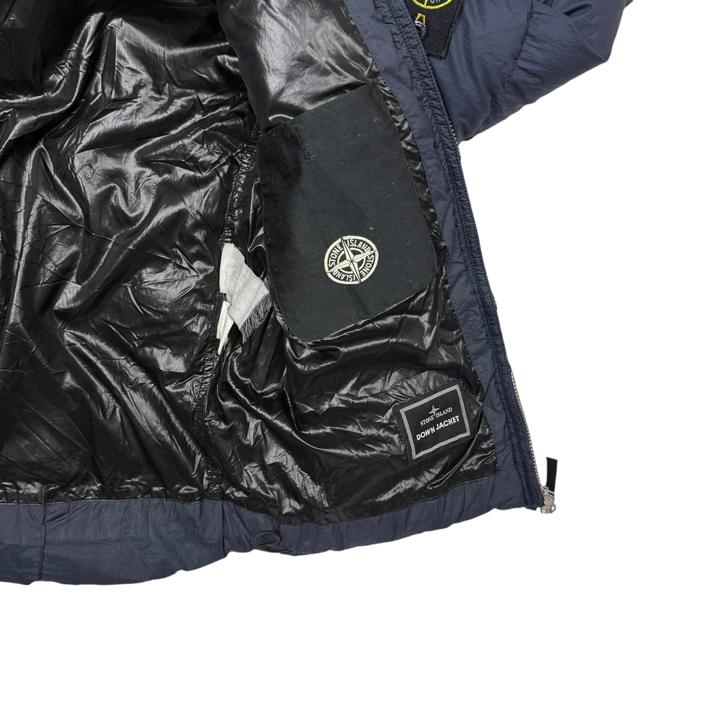 Stone Island AW 2009 Opaque Nylon Tela Down Jacket Navy (Size S)