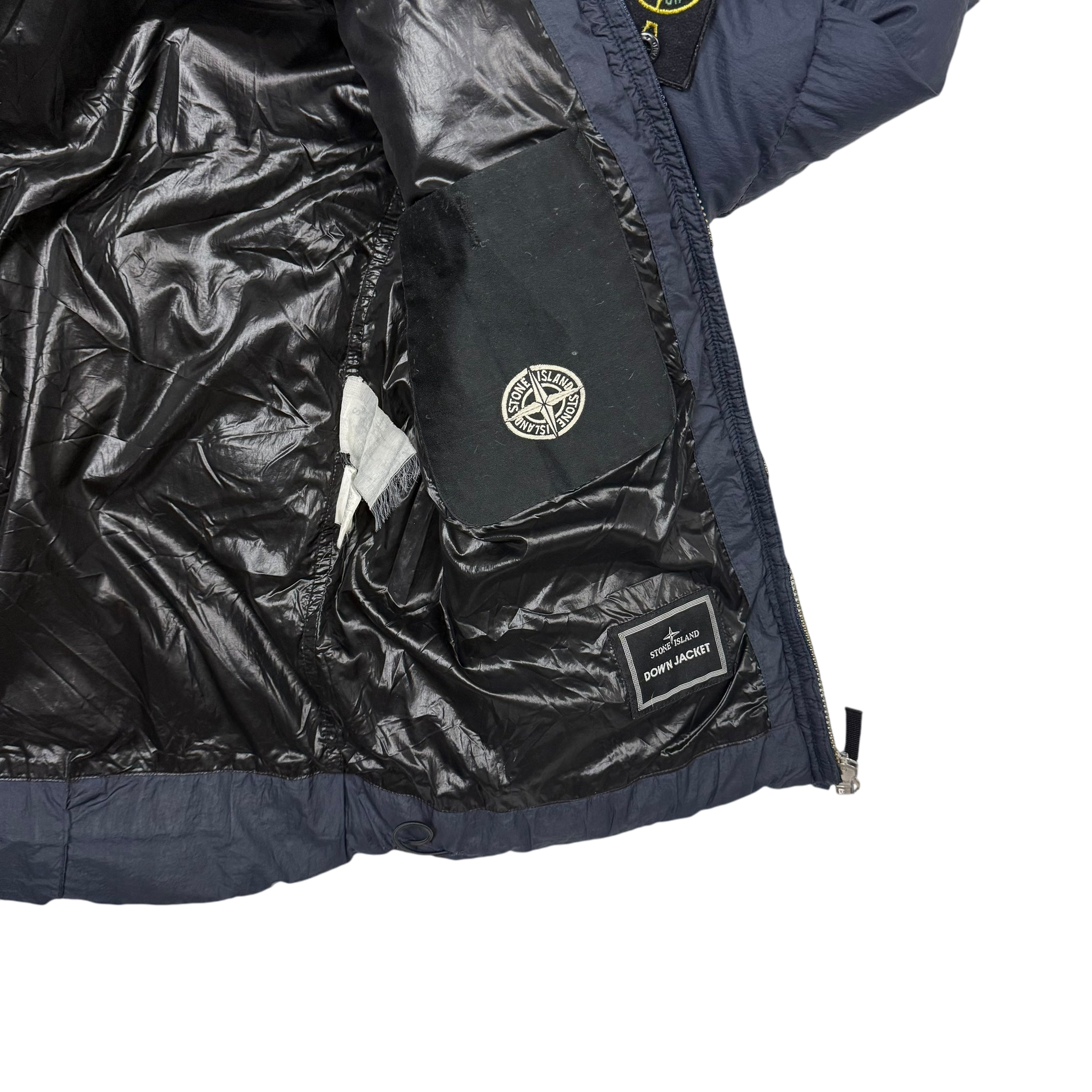 Stone Island AW 2009 Opaque Nylon Tela Down Jacket Navy (Size S)