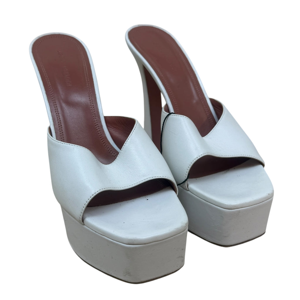 Amina Muaddi White Dalida Heels (Size EU37.5)