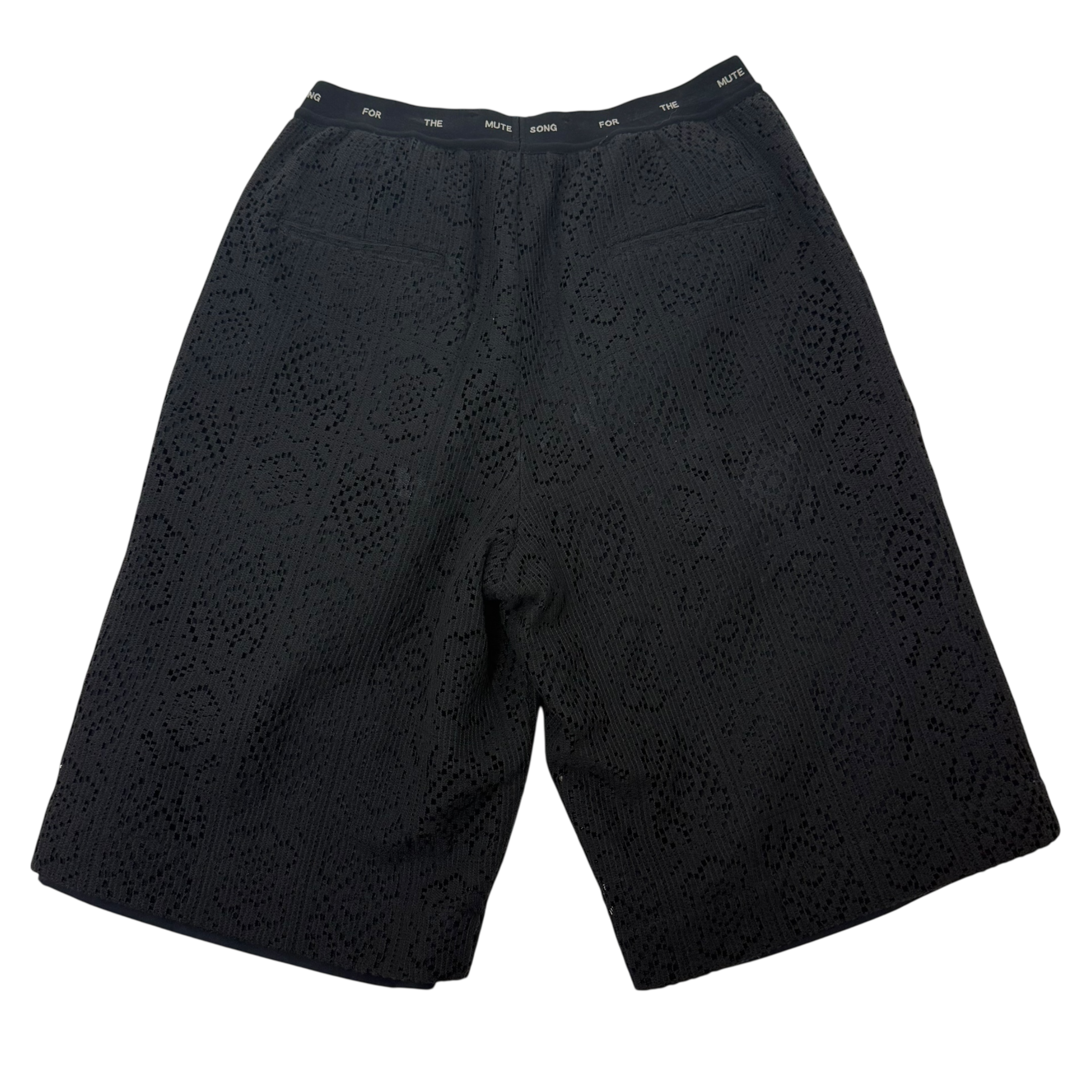 Song For The Mute Branded Elasticised Double-Layer Shorts Black (Size M)