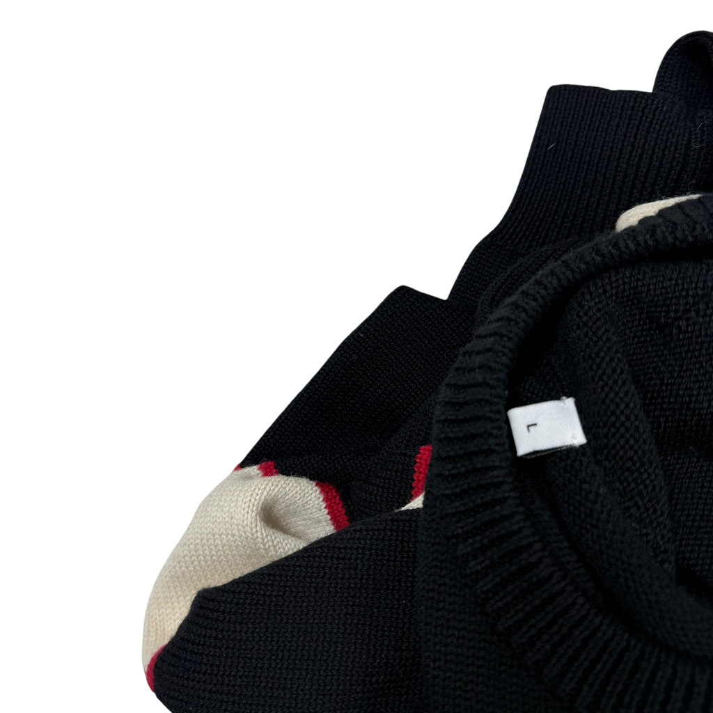 Givenchy AW18 Logo-Intarsia Pure Wool Knit Sweatshirt Black (Size L)