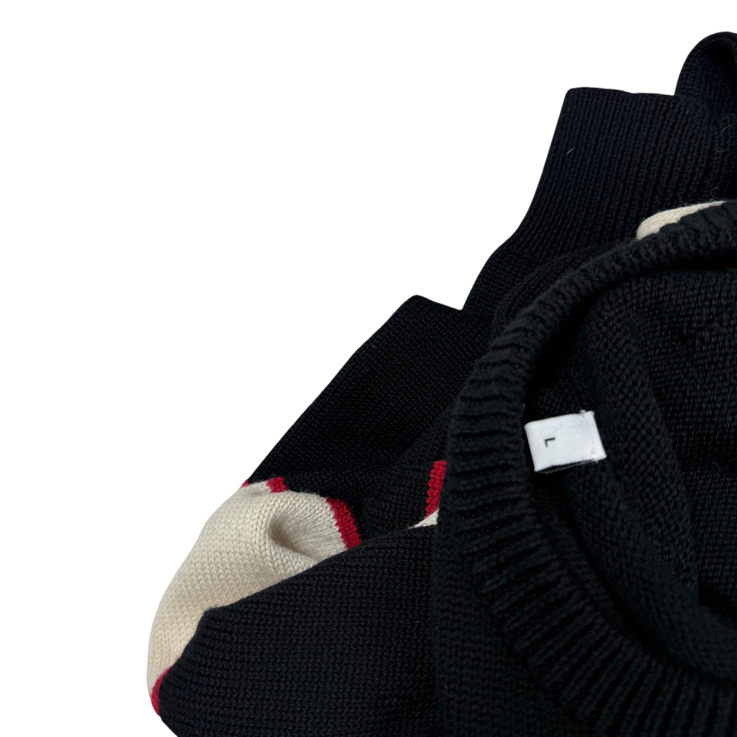 Givenchy AW18 Logo-Intarsia Pure Wool Knit Sweatshirt Black (Size L)