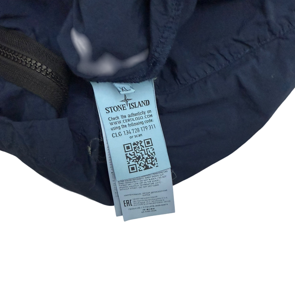 Stone Island Garment-Dyed Crinkle Reps Nylon Overshirt Navy (Fits L-XL)