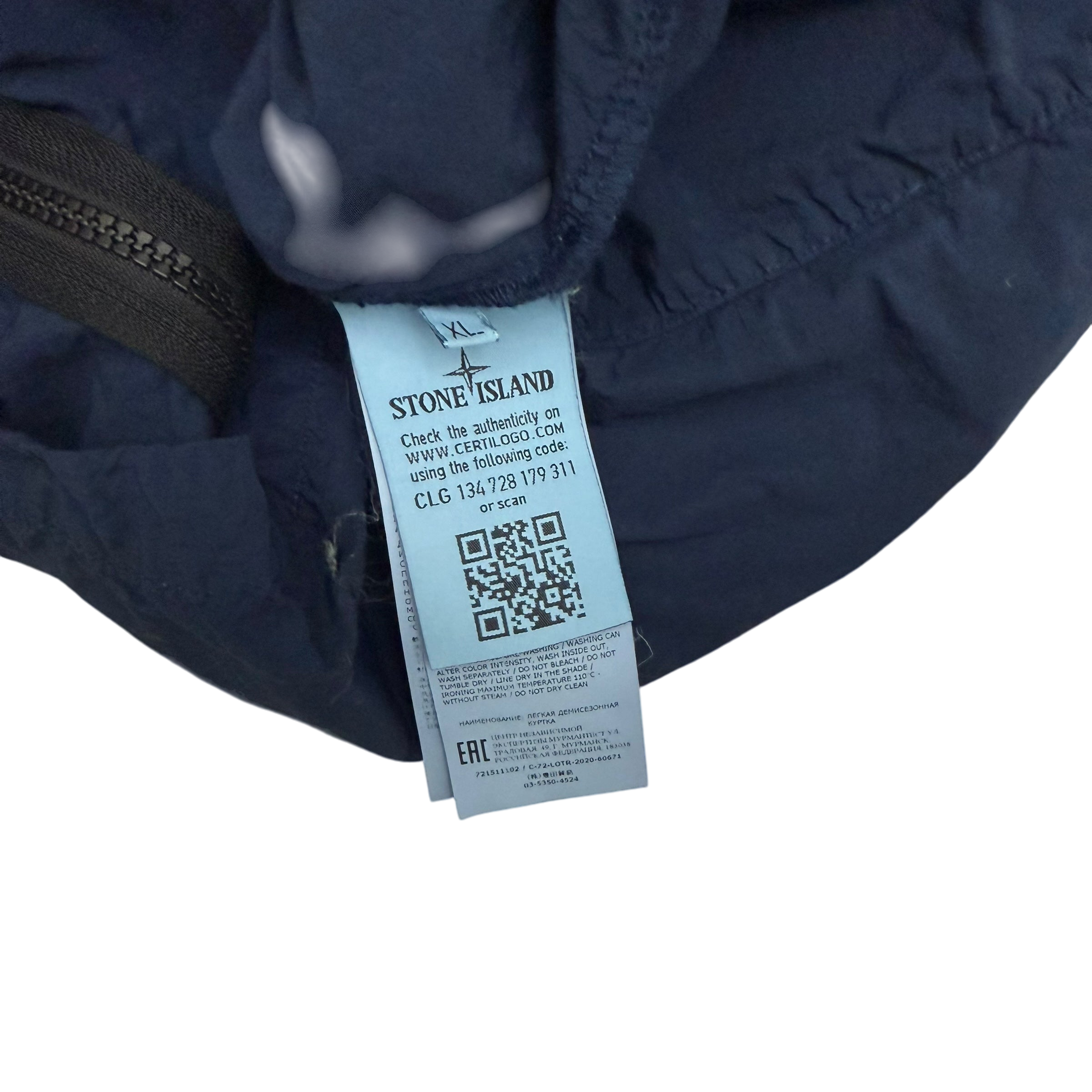 Stone Island Garment-Dyed Crinkle Reps Nylon Overshirt Navy (Fits L-XL)