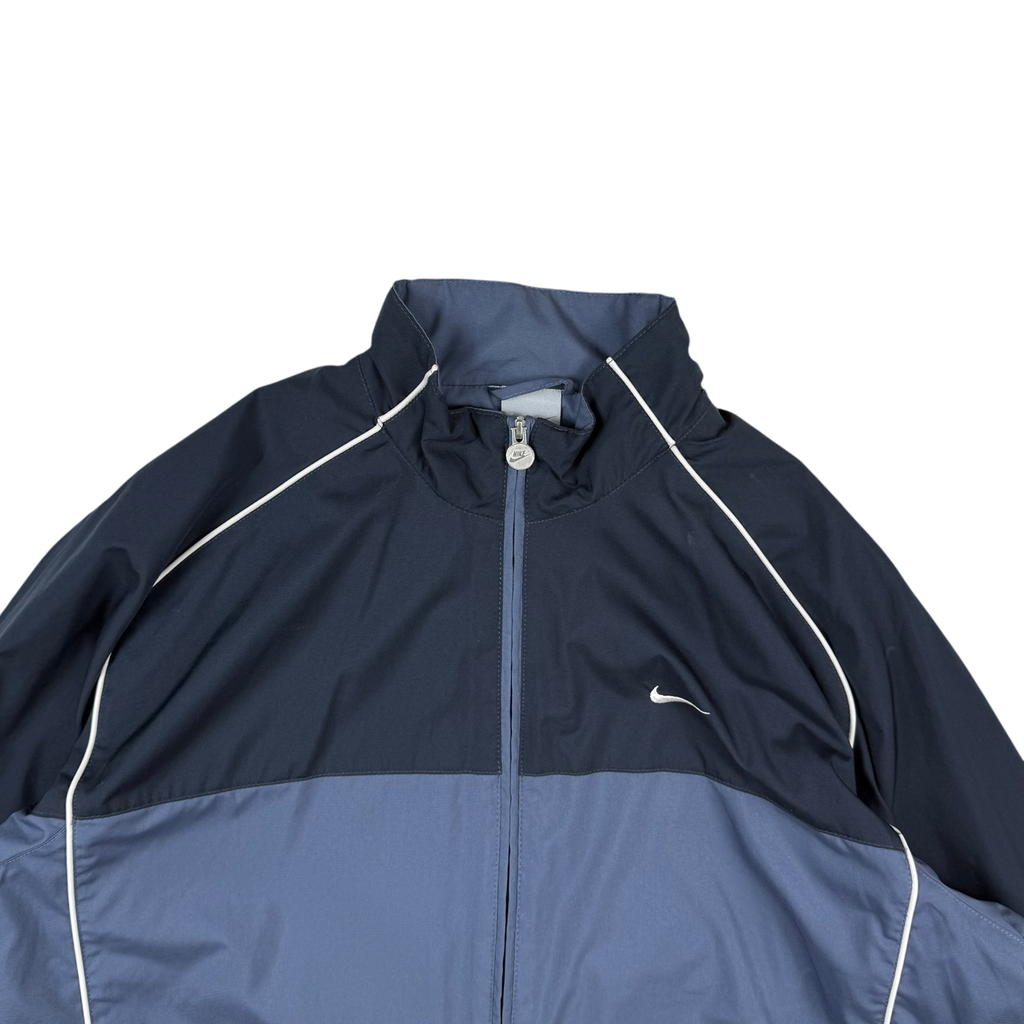 Nike 00s Embroidered Logo Piping Track Jacket Blue/Navy (part of set) (Size L)