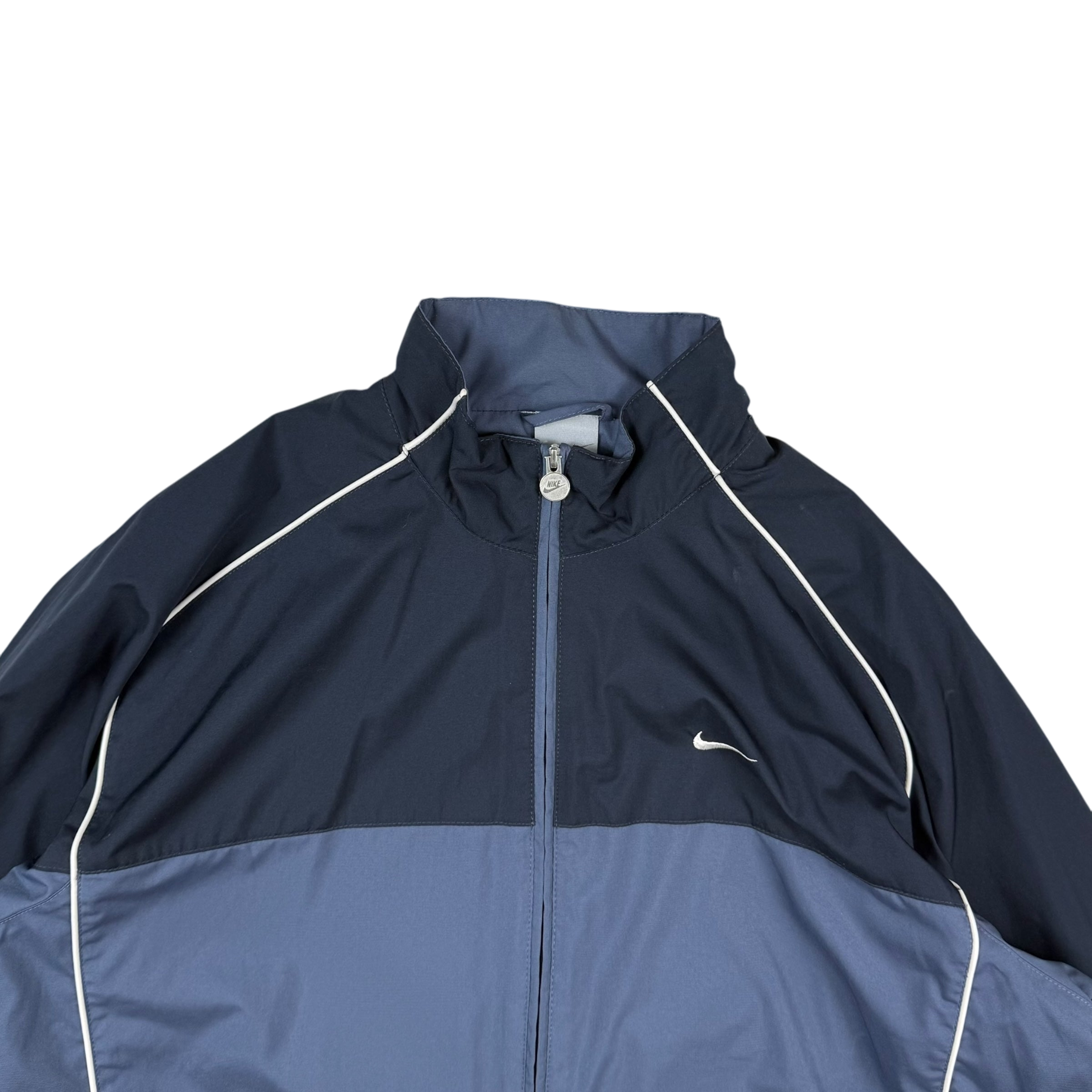 Nike 00s Embroidered Logo Piping Track Jacket Blue/Navy (part of set) (Size L)