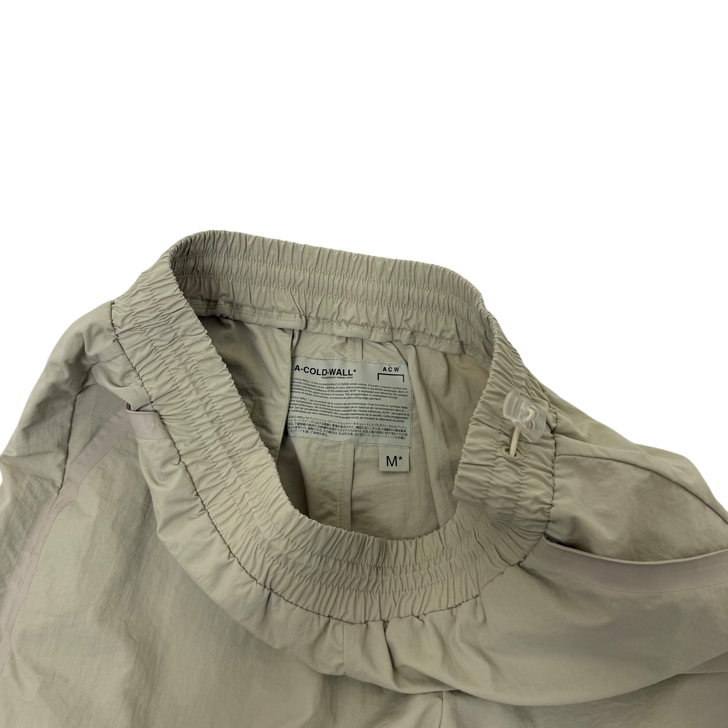 A-COLD-WALL* (ACW) Bracket Taped Track Pants Cream (Size M)