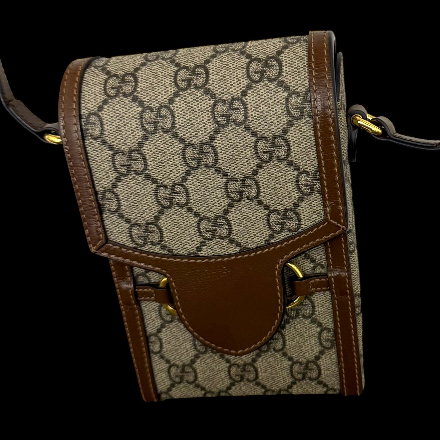 Gucci Horsebit 1955 Mini Leather Shoulder Bag Beige/Brown