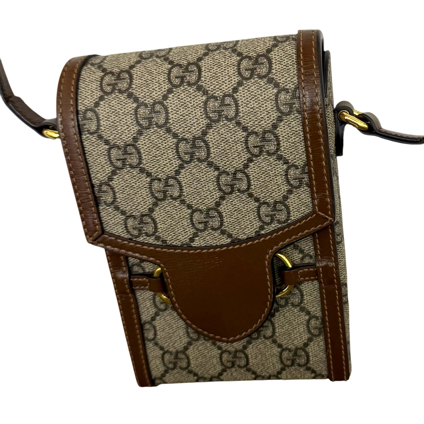 Gucci Horsebit 1955 Mini Leather Shoulder Bag Beige/Brown