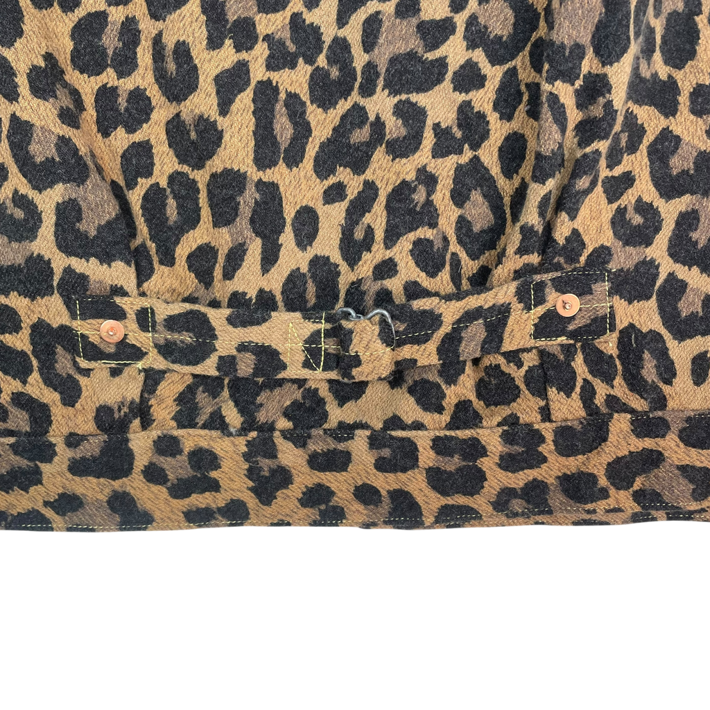 Kapital Kountry Leopard Print Wool Blend Twill Jacket Yellow/Black (Size 4/L-XL)