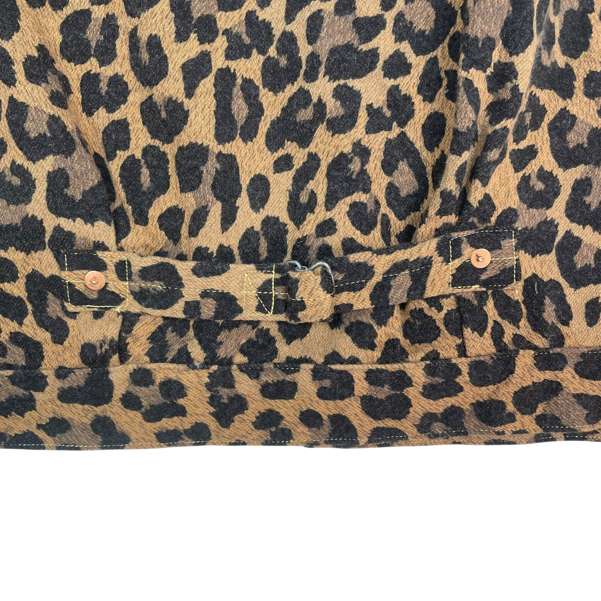 Kapital Kountry Leopard Print Wool Blend Twill Jacket Yellow/Black (Size 4/L-XL)
