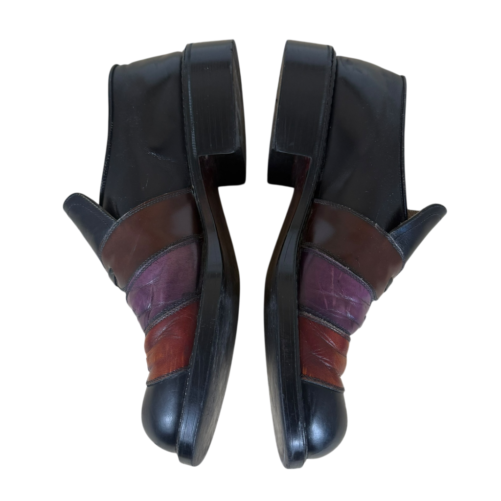 1970s Leather Patterned Loafers Black/Multi (EU45/US11-12)