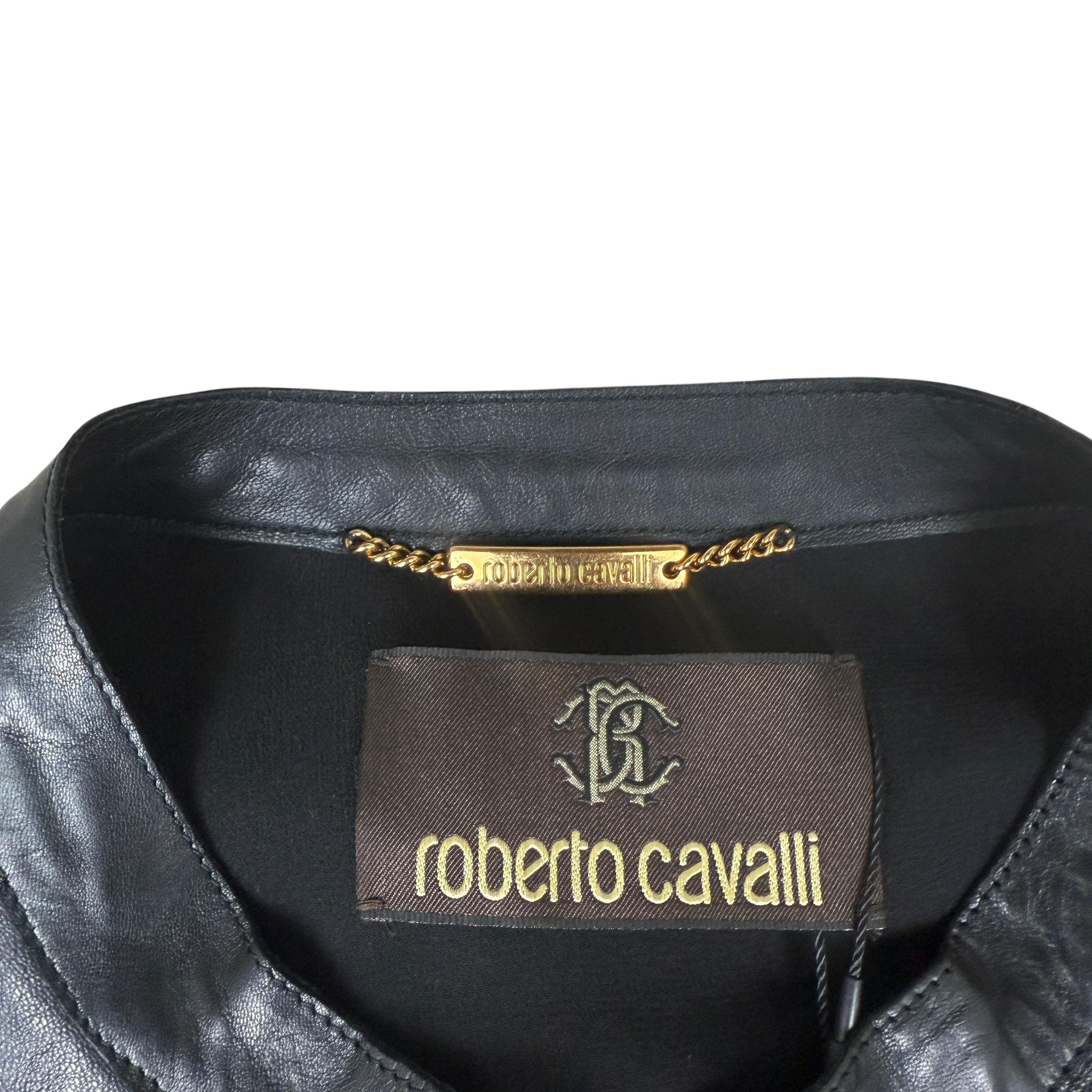 Roberto Cavalli Fringe Leather Jacket (Size 44)