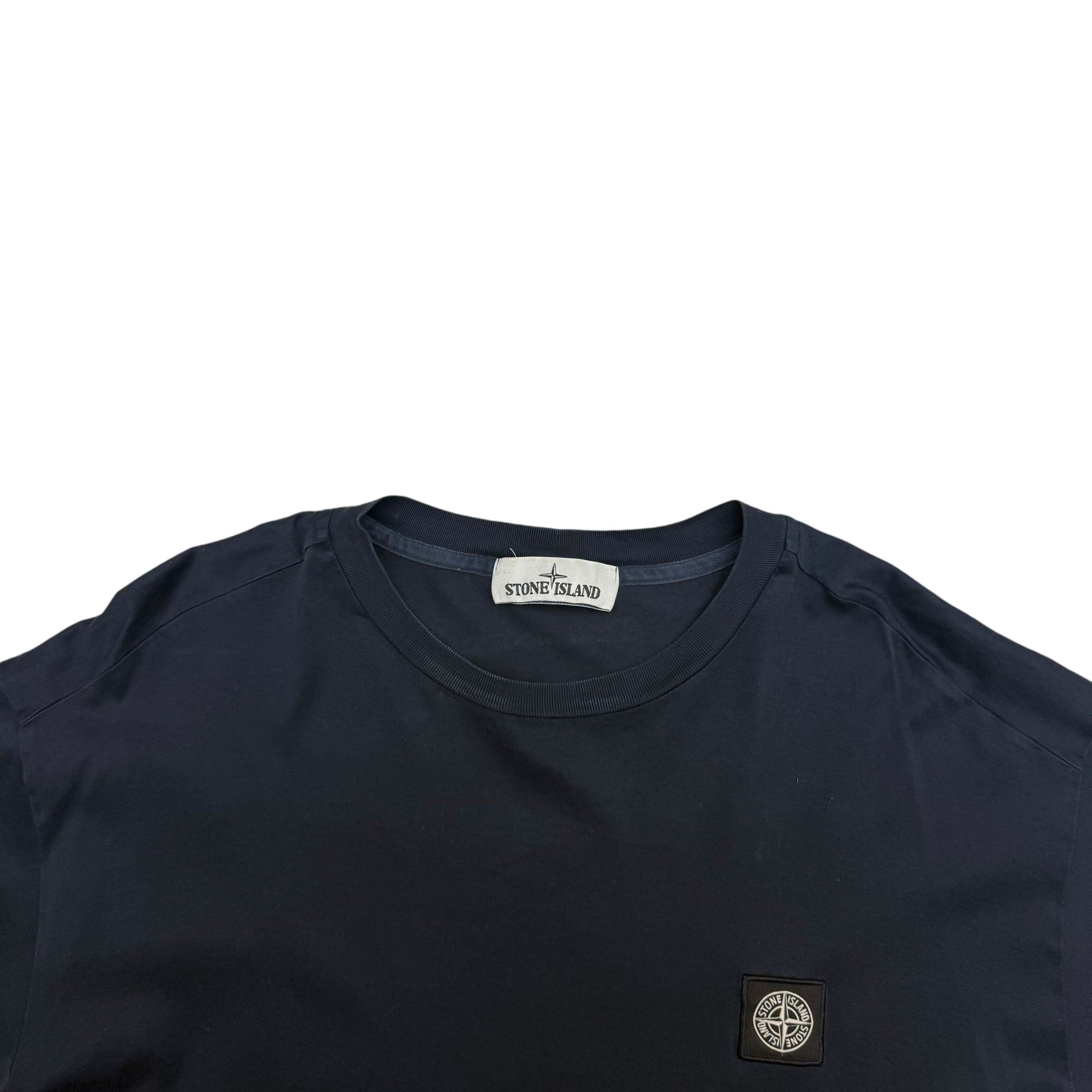 Stone Island Logo Patch T-Shirt Navy (Fits L-XL)