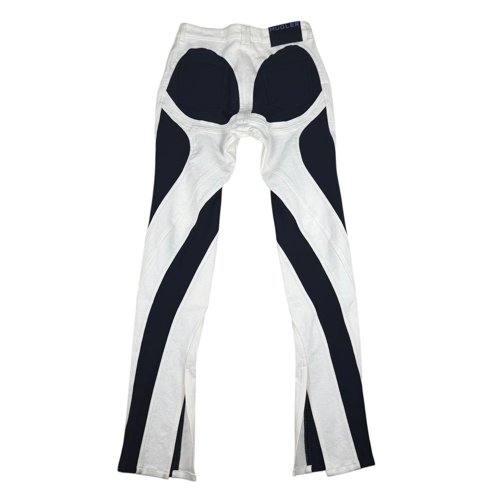 Mugler Spiral Slit Jeans White/Black (Size 42)