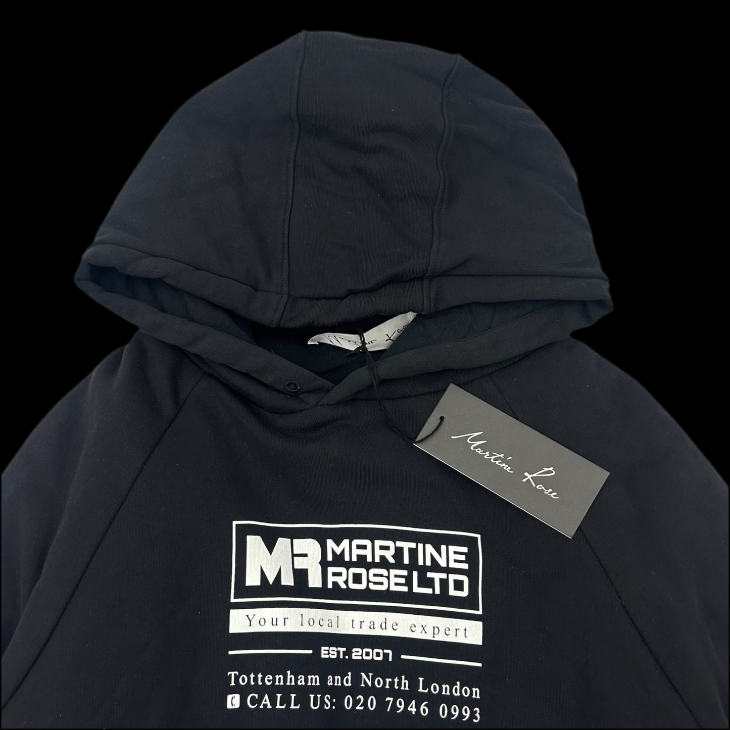 SS19 Martine Rose Split Wadded Hoodie Black / Blue (Fits M)