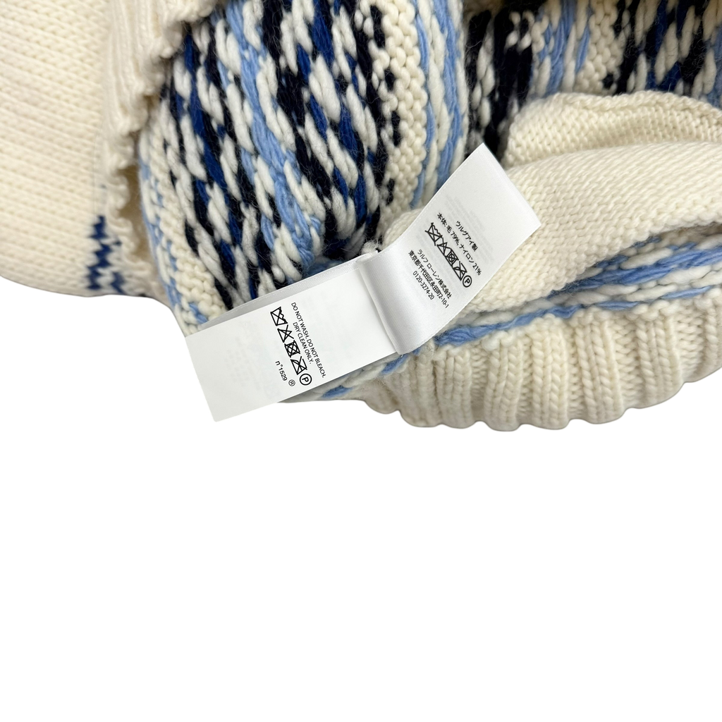 Polo Ralph Lauren Graphic Wool-Blend Full-Zip Cardigan Cream (Size M)