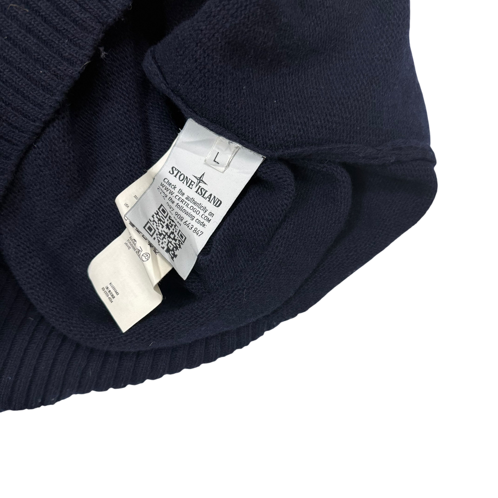 Stone Island Wool Blend Knit Sweatshirt Dark Navy (Size L)