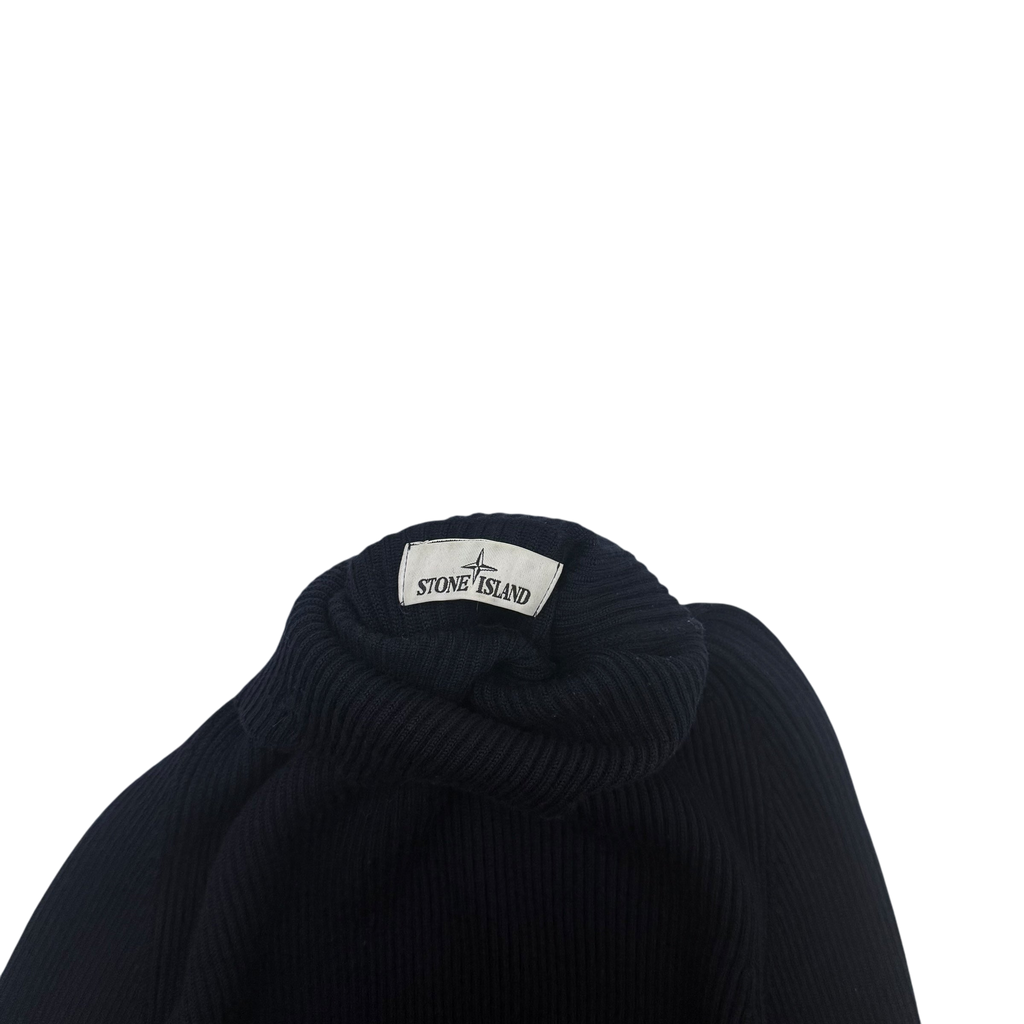 Stone Island Pure Wool Turtleneck Sweatshirt Navy (Size L)