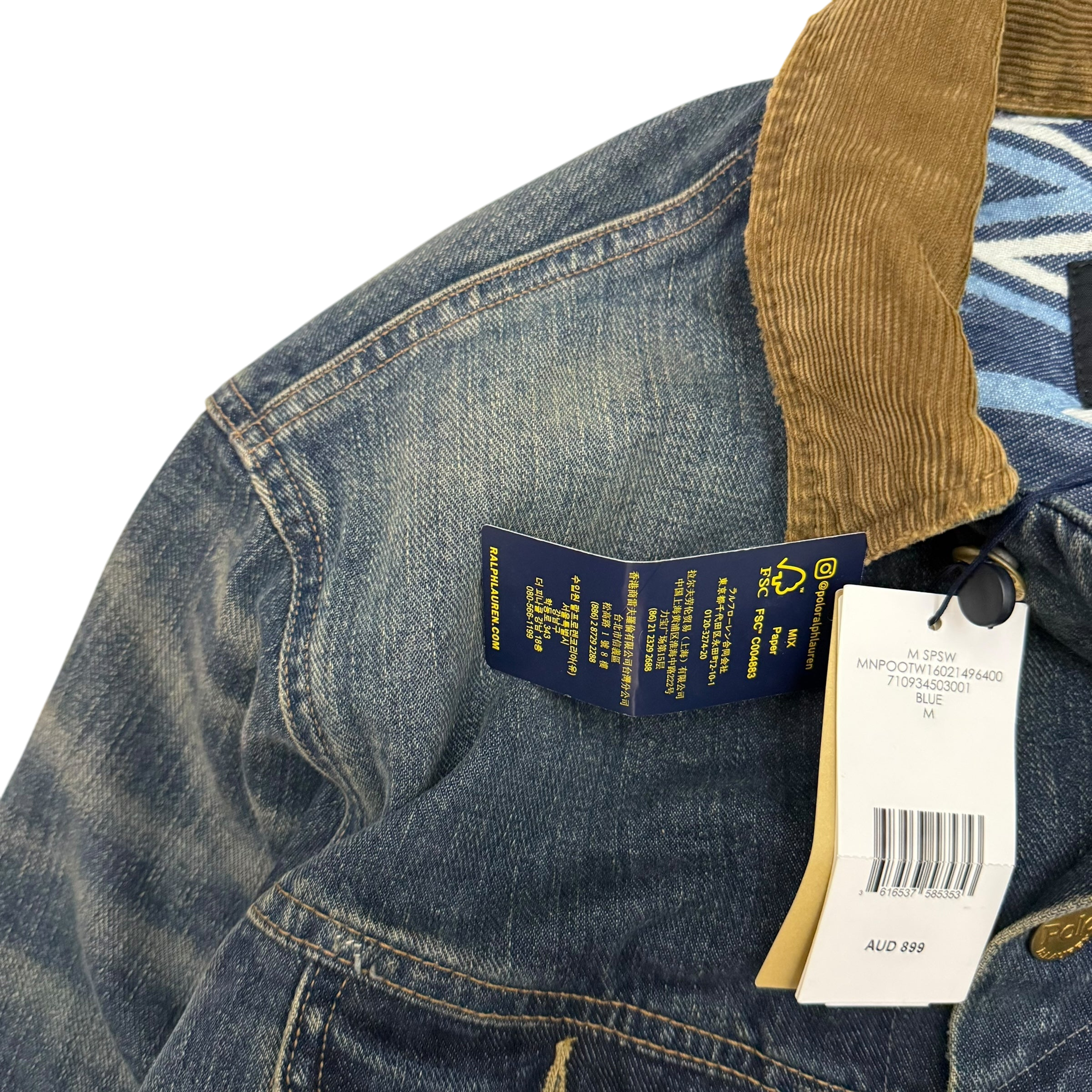 Polo Ralph Lauren x Naiomi Glasses Denim Trucker Jacket Faded Blue (Size M)