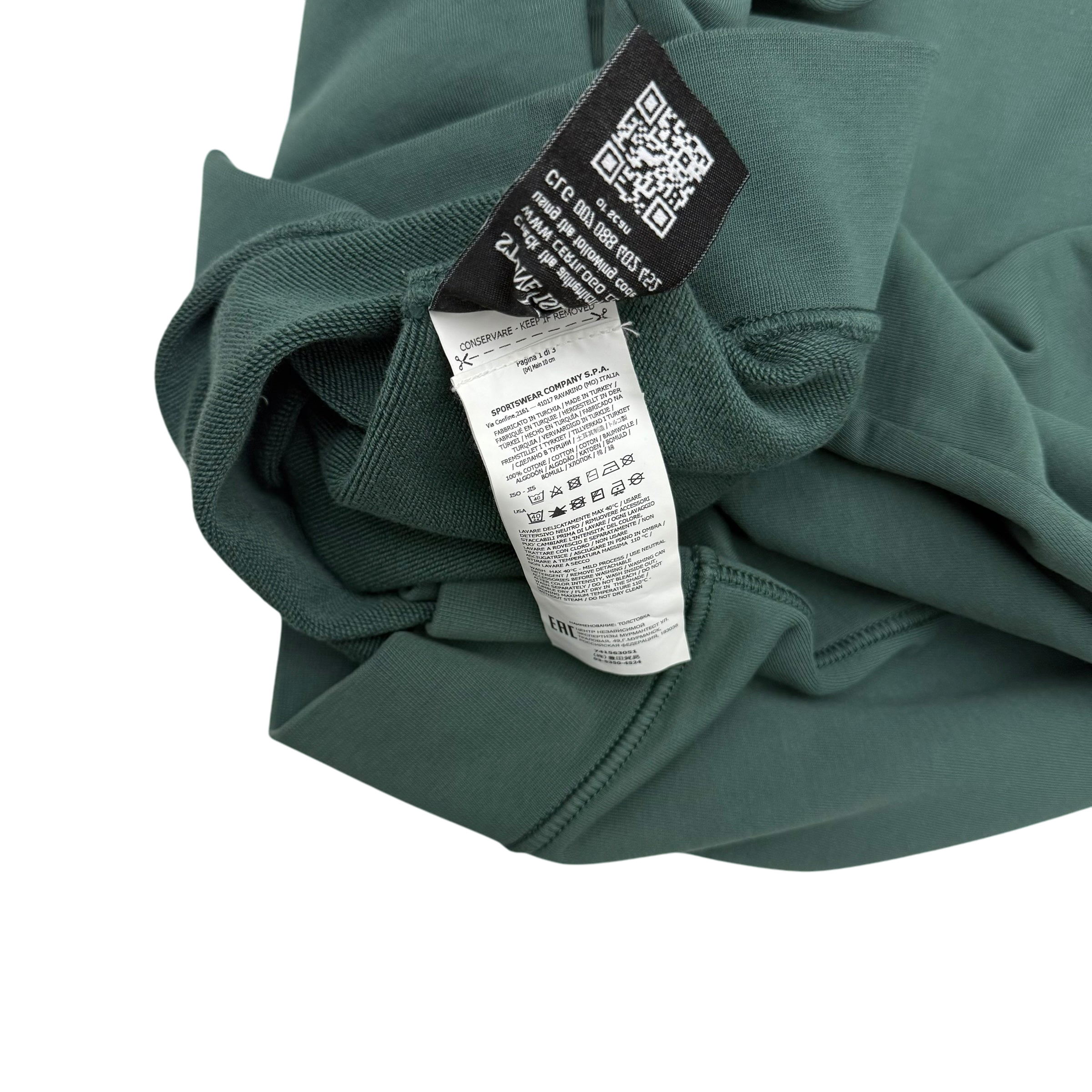 Stone Island Garment-Dyed Crewneck Sweatshirt ‘Petrol Green’ (Fits M-L)