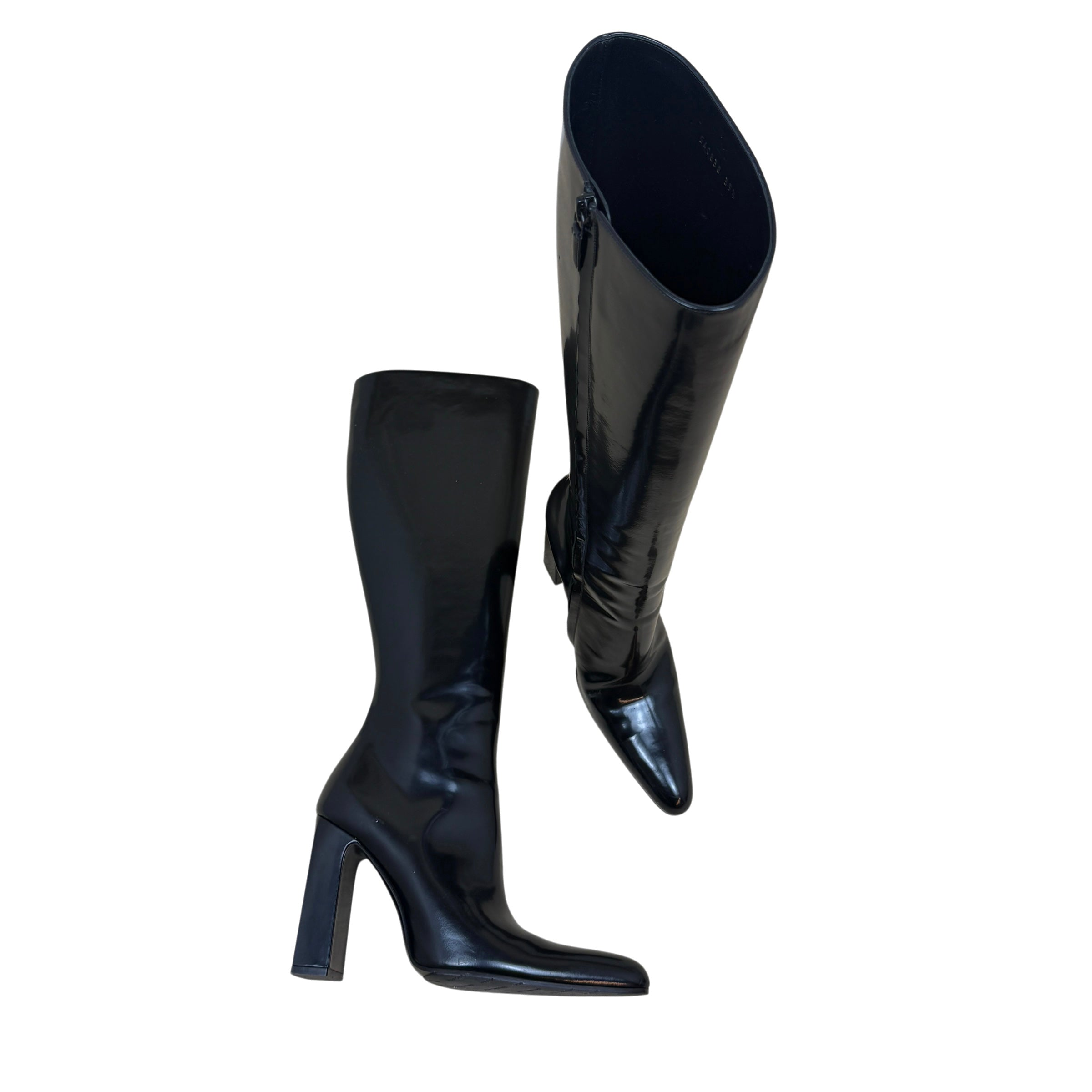 Balenciaga Patent Leather Knee-High Boots Black (Size EU39.5)