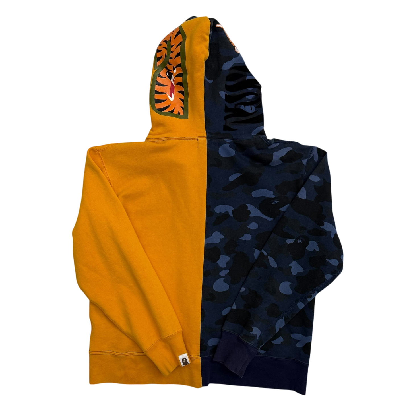 BAPE (A Bathing Ape) Tiger Shark Zip-Up Hoodie Yellow/Blue (Size M)