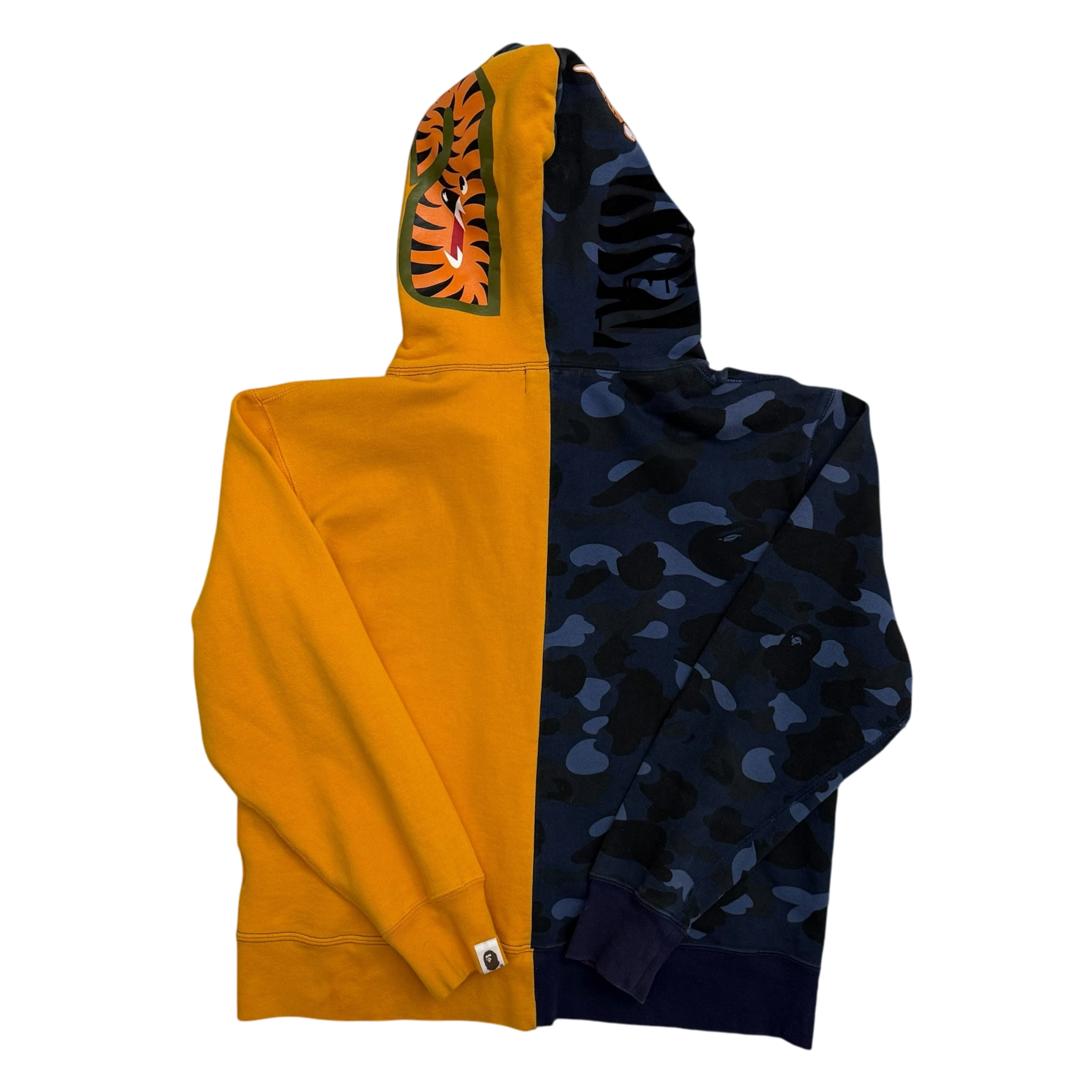 BAPE (A Bathing Ape) Tiger Shark Zip-Up Hoodie Yellow/Blue (Size M)