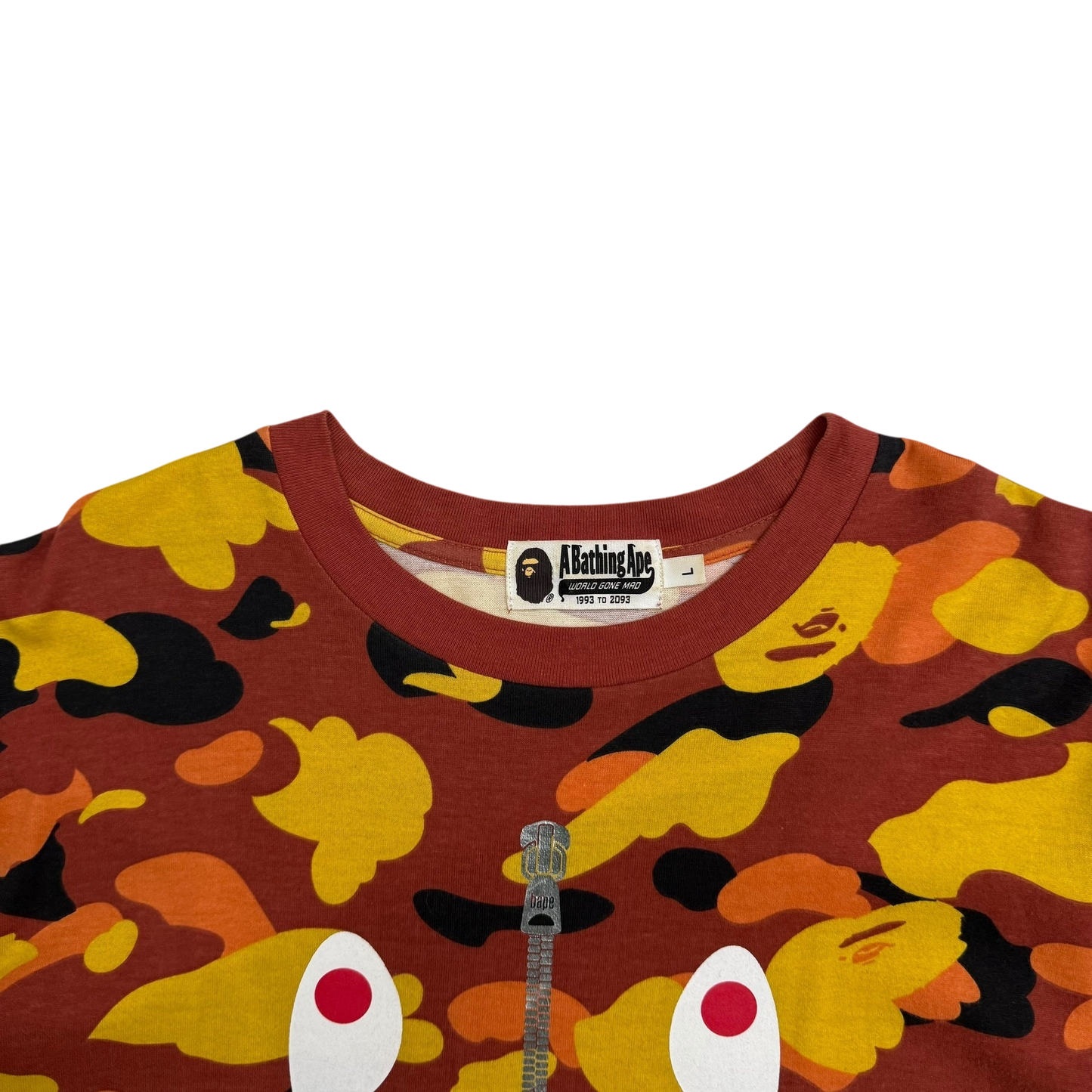 BAPE (A Bathing Ape) 1st Camo Shark T-shirt Orange (Fits M-L)