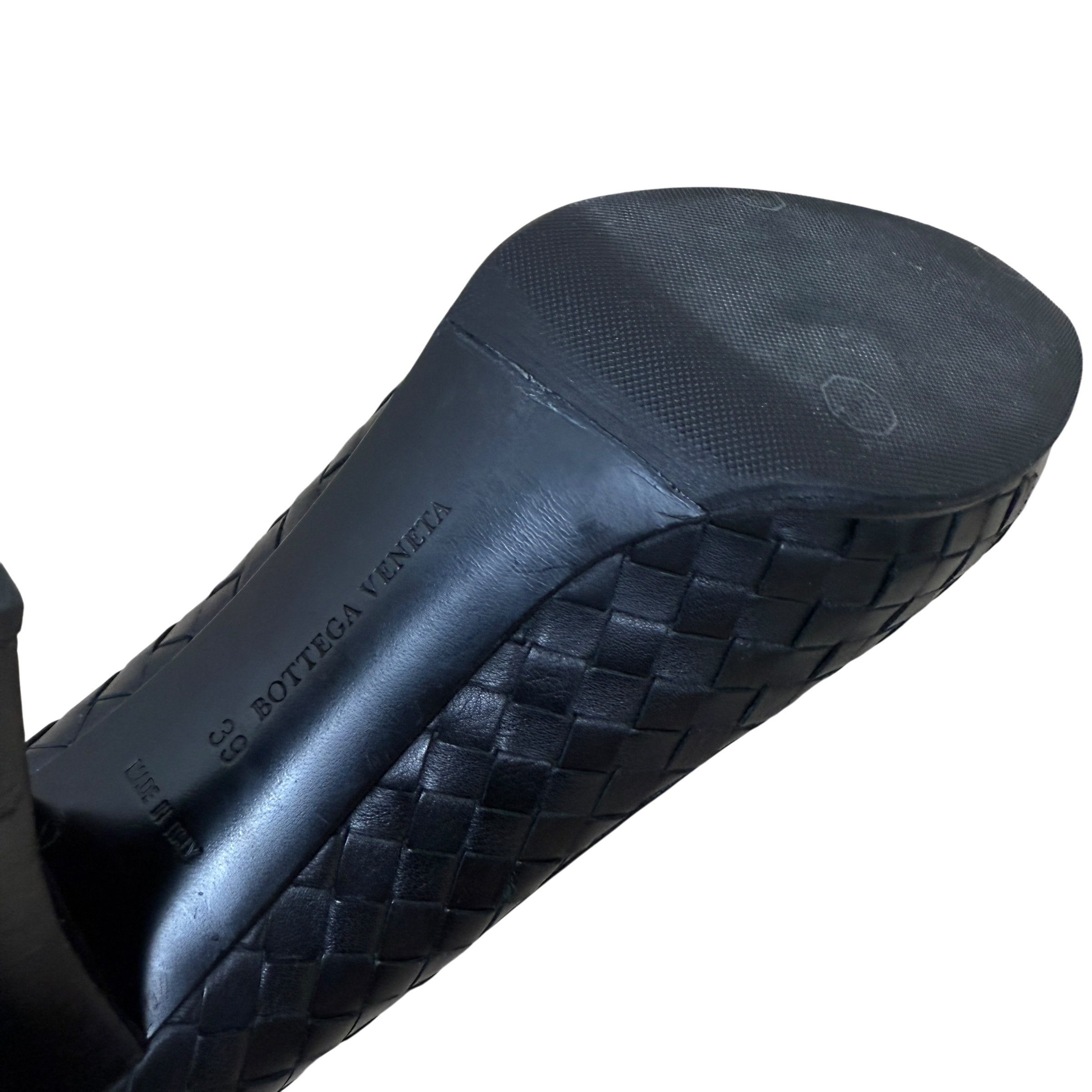 Bottega Veneta Woven Leather Heels Black (Size EU39)