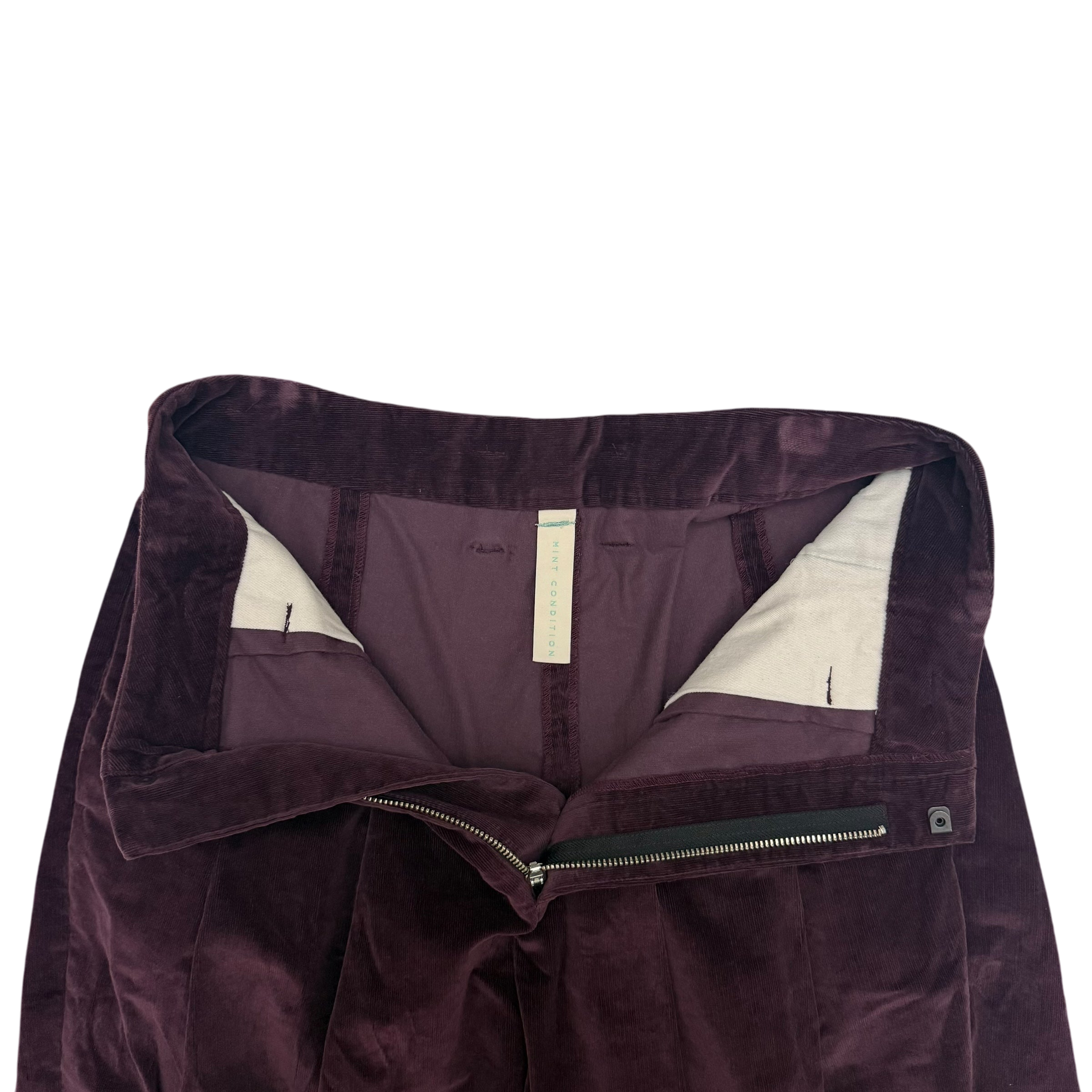 Shinya Kozuka Baggy Pleated Corduroy Pants Burgundy (Size M)