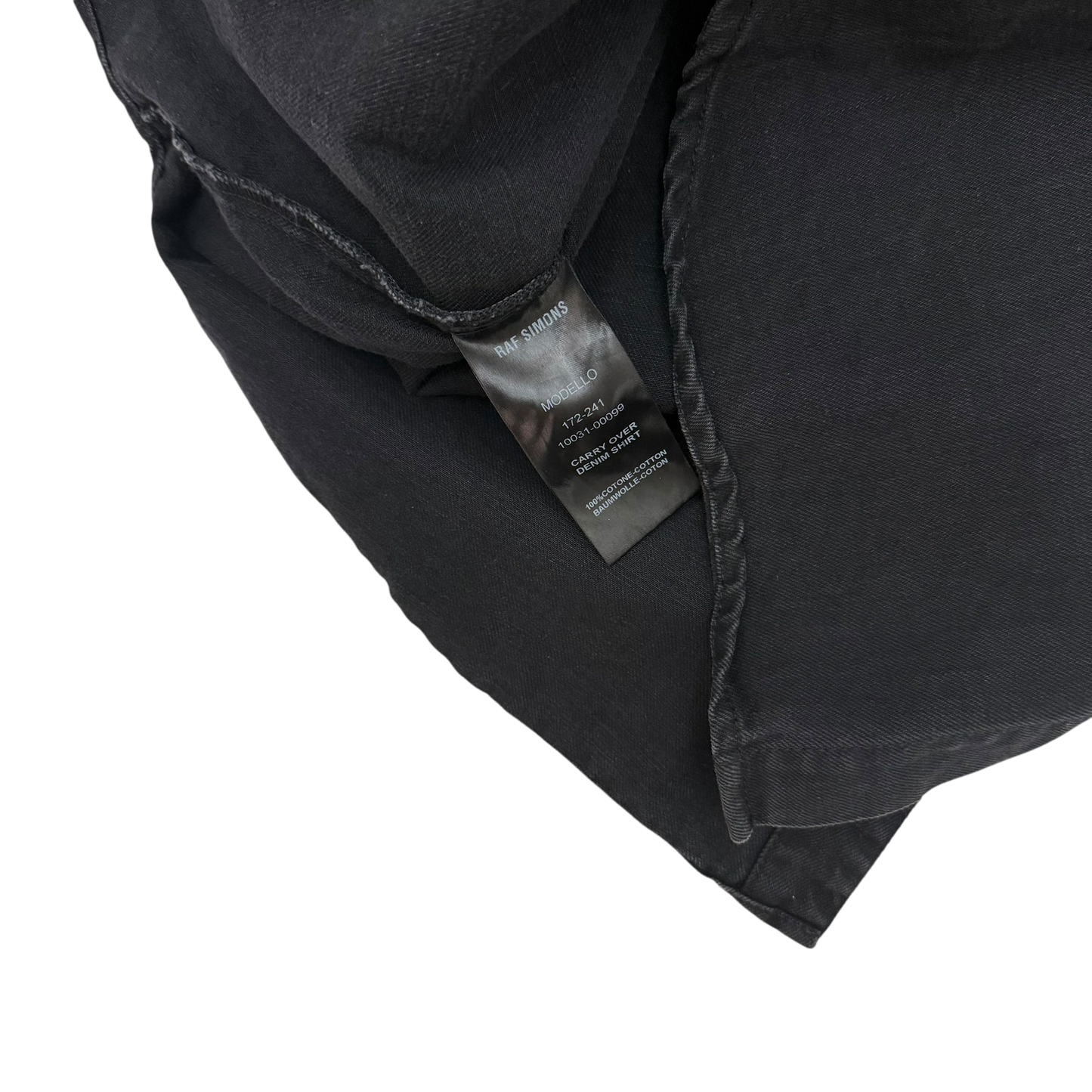 Raf Simons SS17 Carry Over Taped Logo Patch Denim Shirt (fits L-XL)