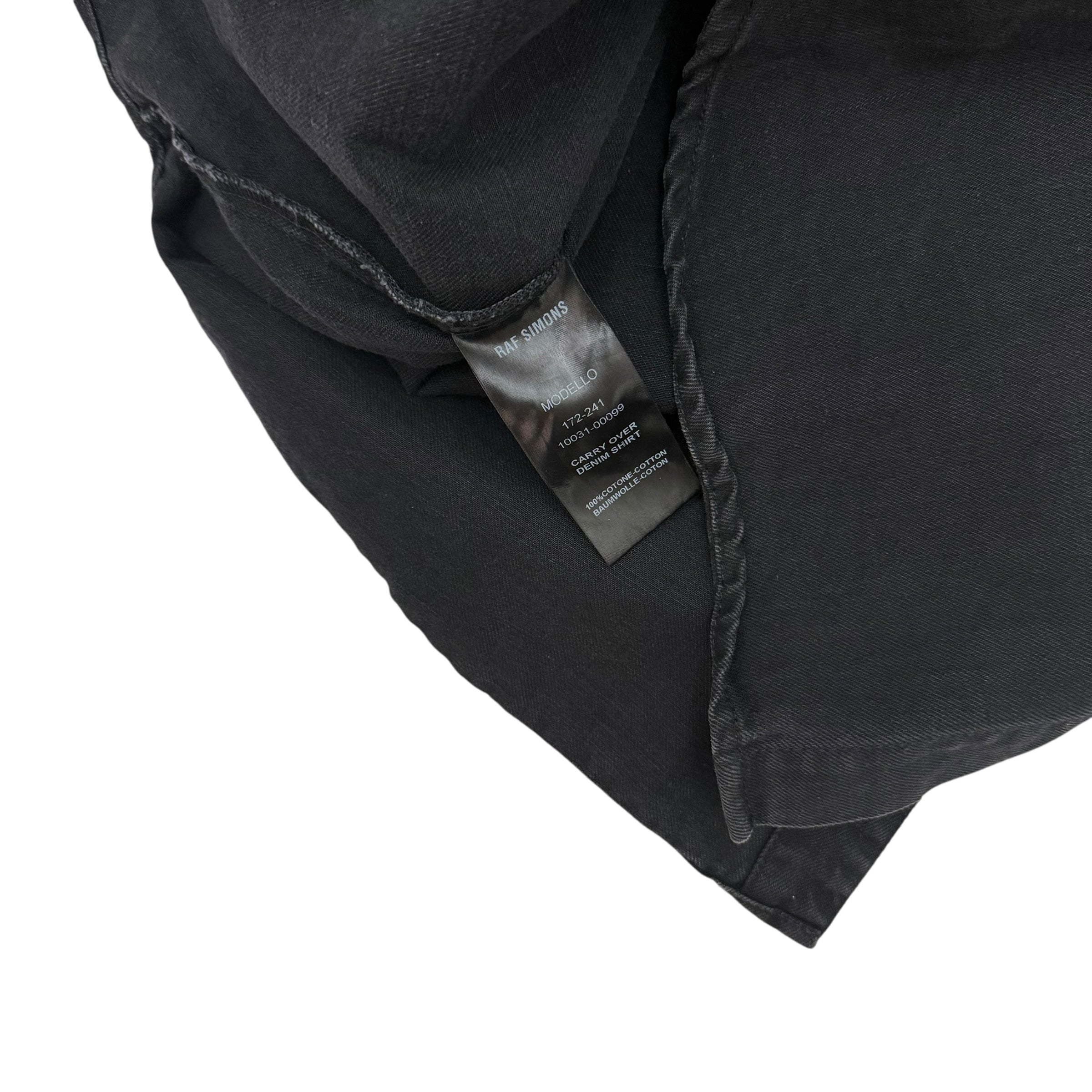 Raf Simons SS17 Carry Over Taped Logo Patch Denim Shirt (fits L-XL)