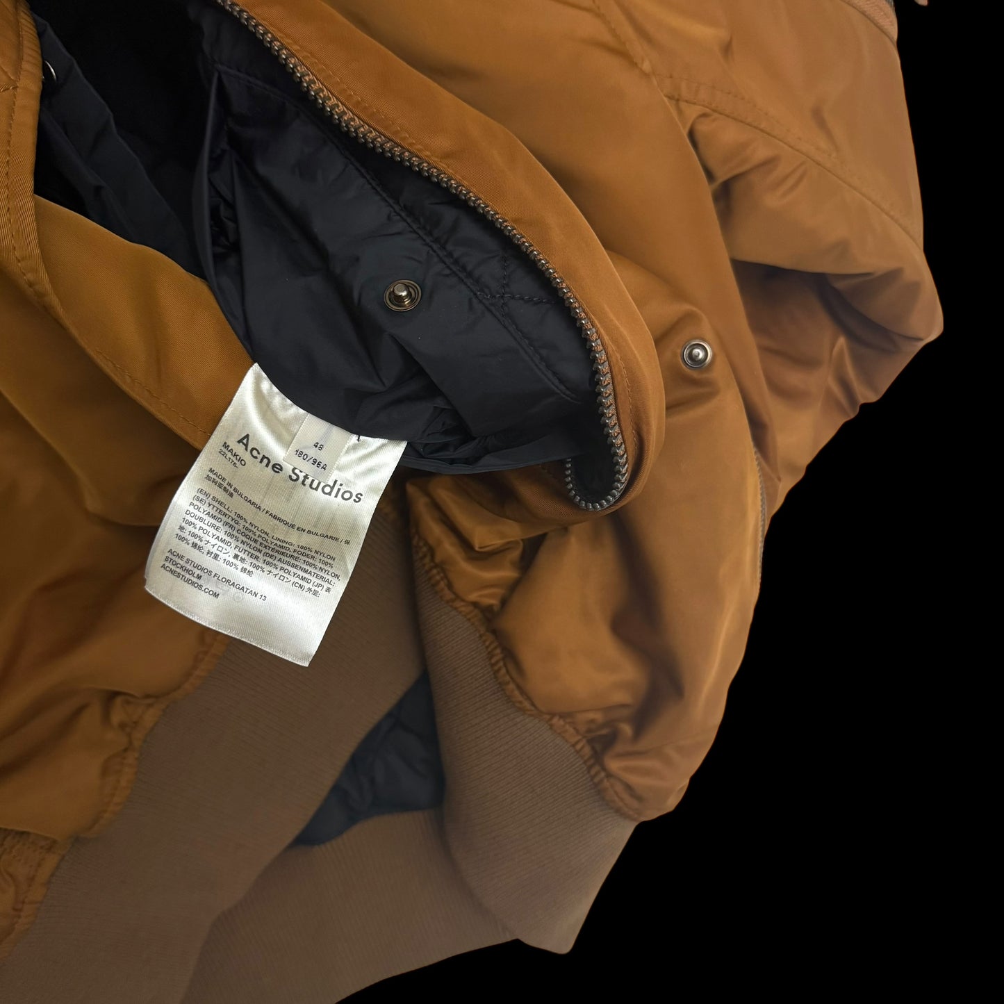 Acne Studios SS18 Makio MA-1 Bomber Jacket Brown (Fits M)
