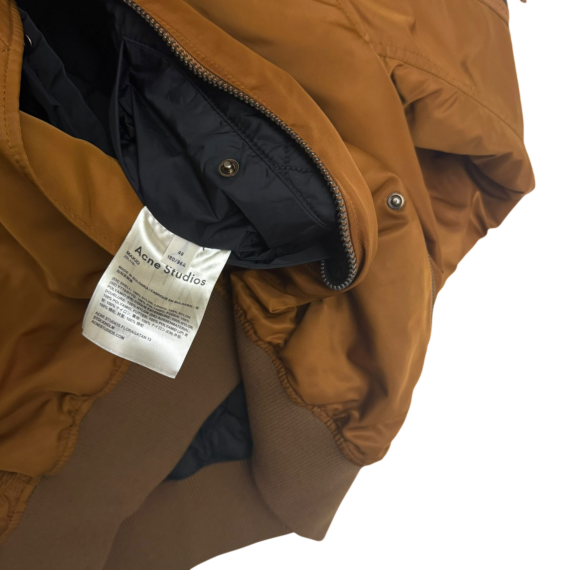 Acne Studios SS18 Makio MA-1 Bomber Jacket Brown (Fits M)