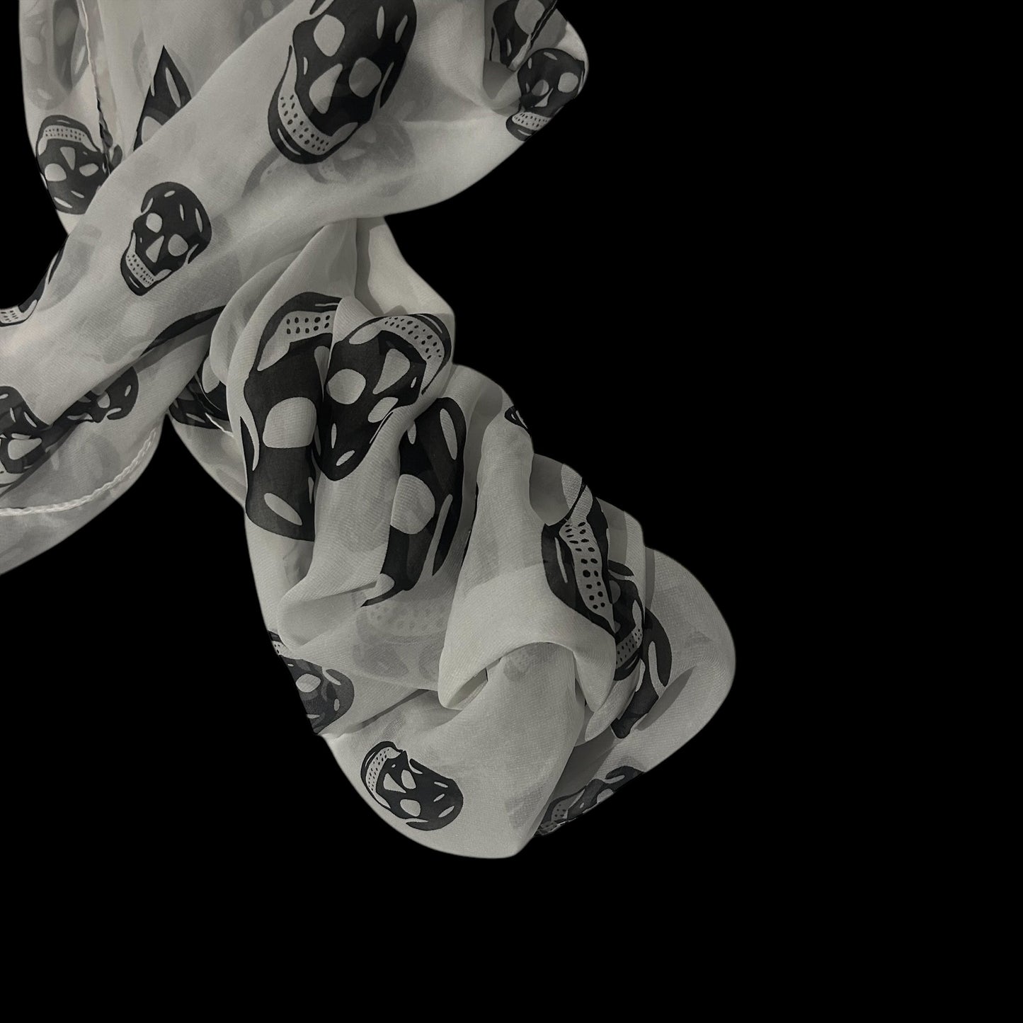 Alexander McQueen Silk All-Over Skull Print Scarf