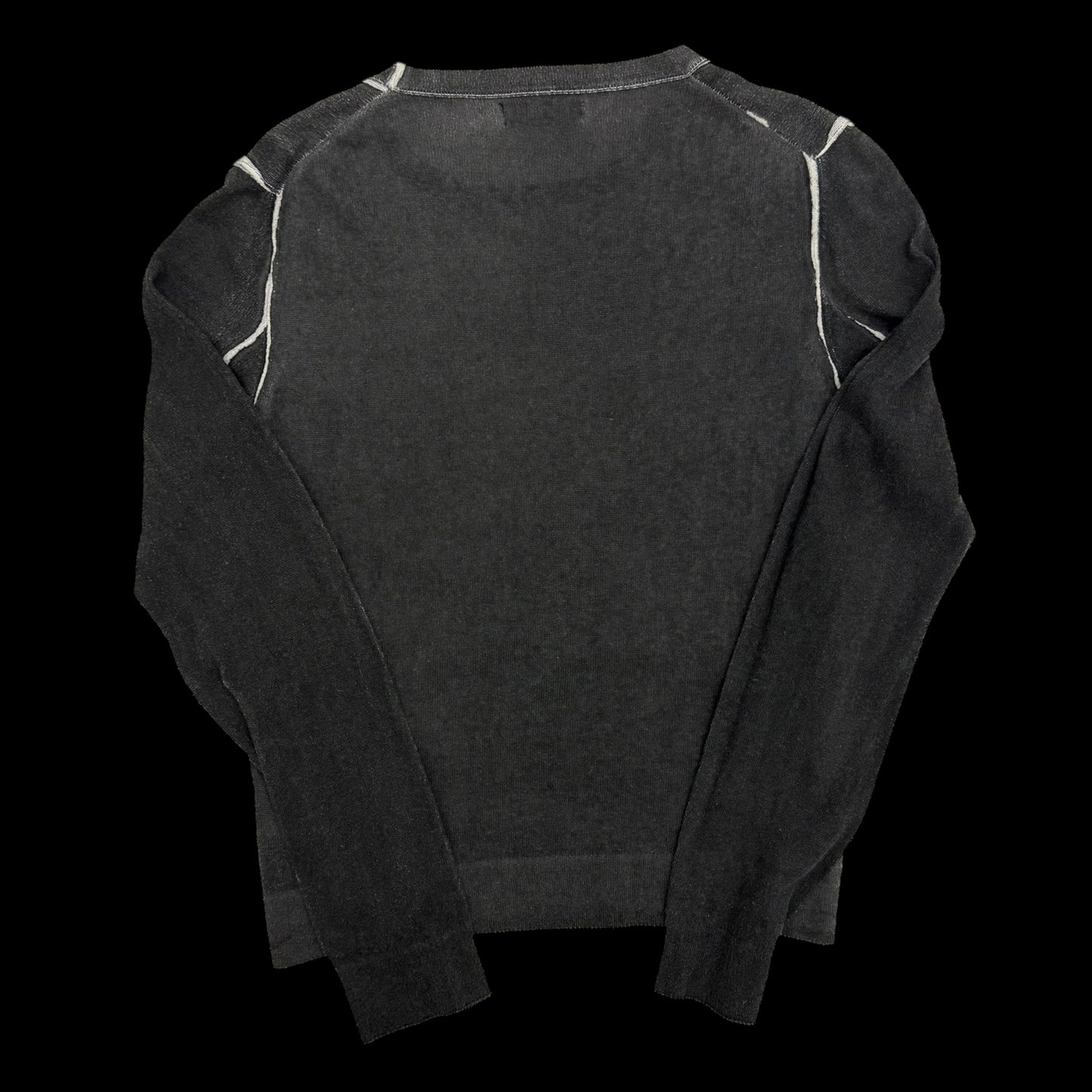 Stone Island SS08 Centre Logo Knit Jumper Charcoal Grey (Size S)