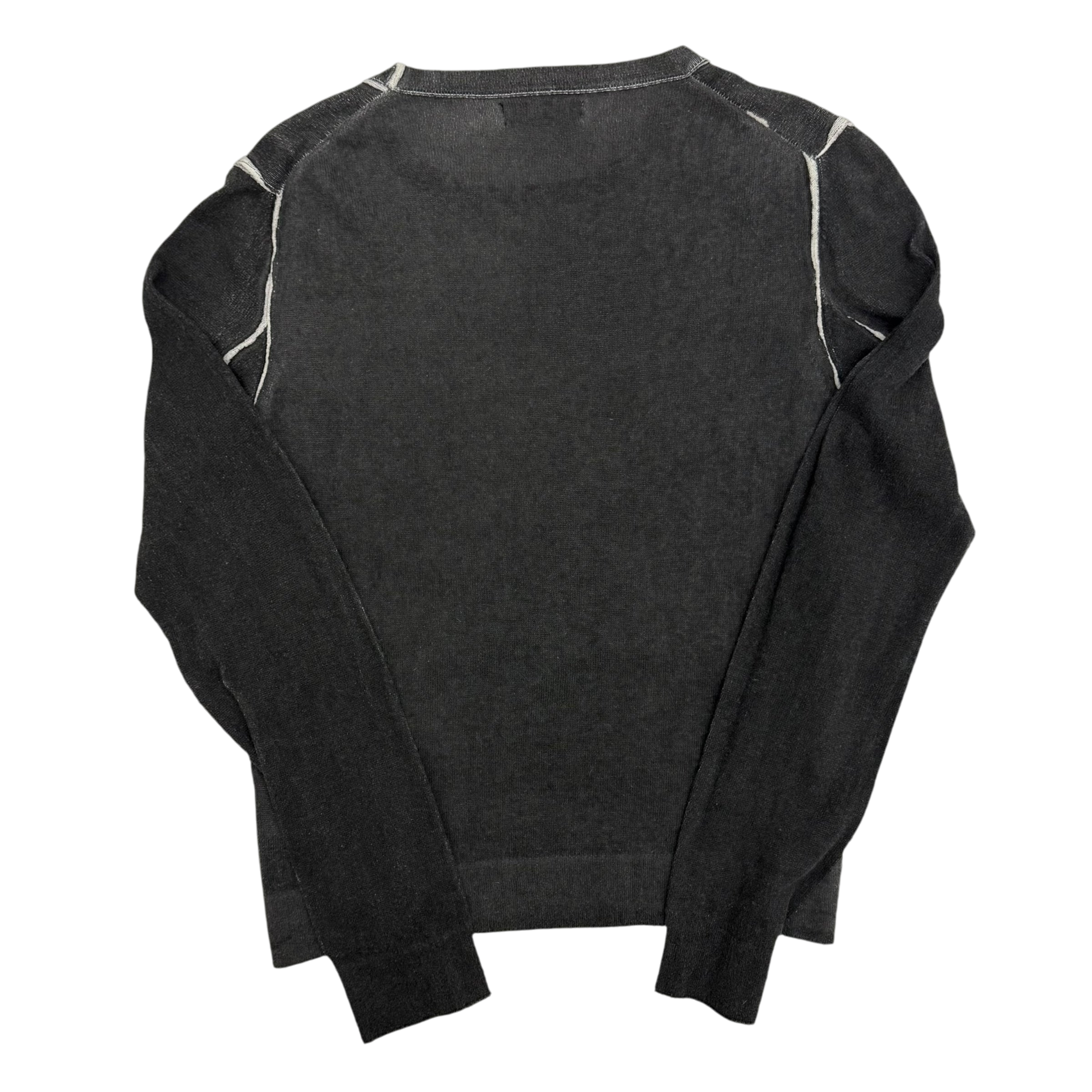 Stone Island SS08 Centre Logo Knit Jumper Charcoal Grey (Size S)