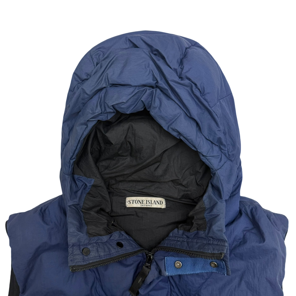Stone Island AW11 Opaque Nylon Tela Down Puffer Gilet Navy (Fits L)