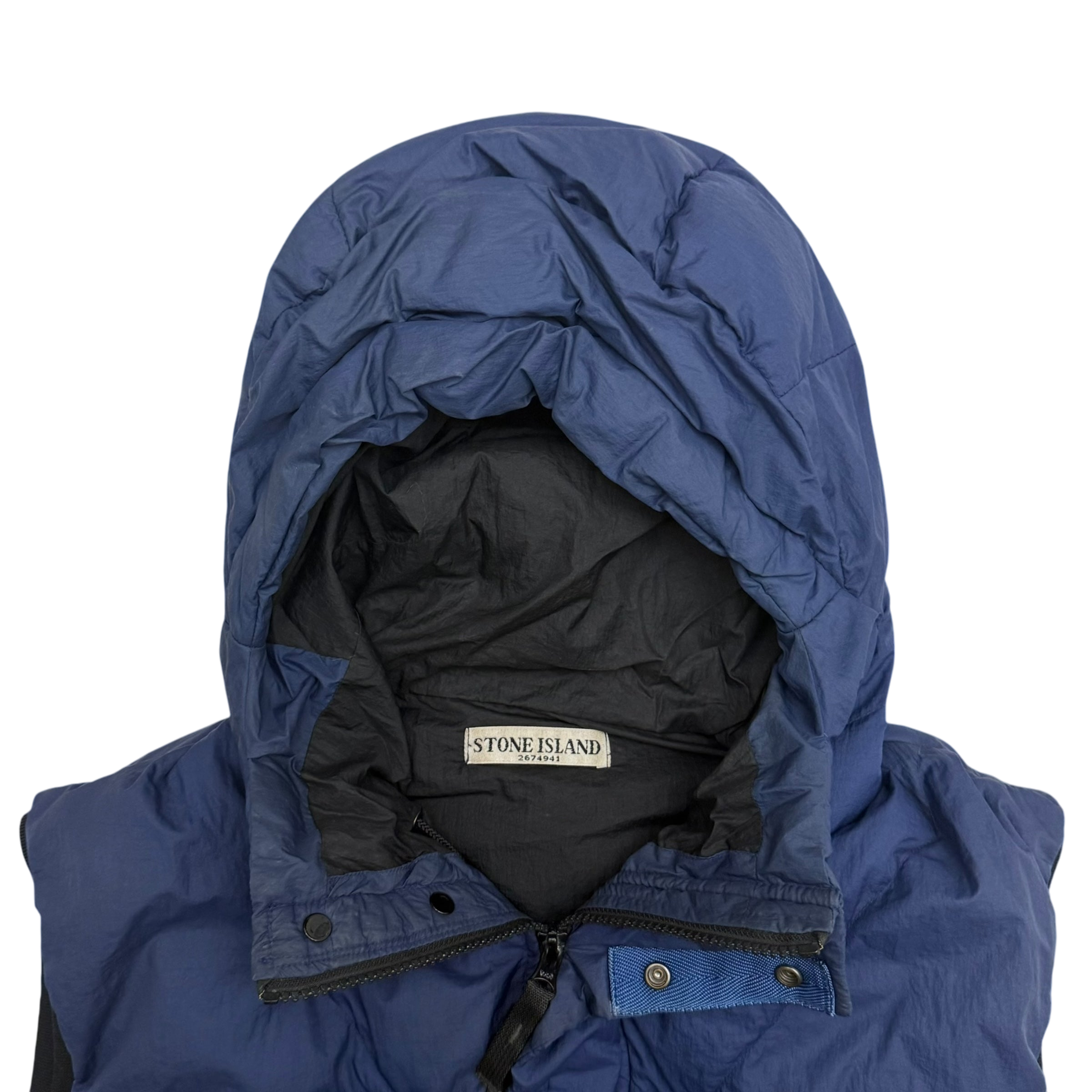 Stone Island AW11 Opaque Nylon Tela Down Puffer Gilet Navy (Fits L)