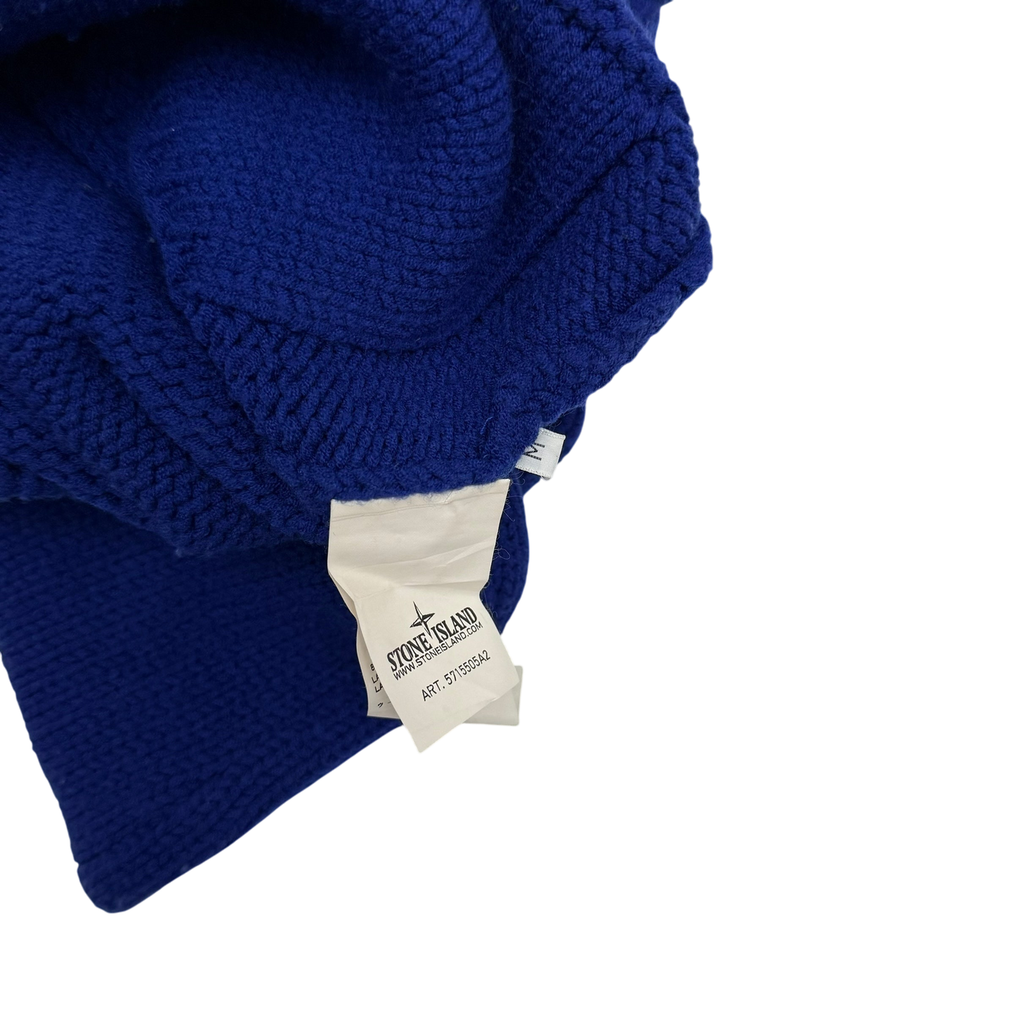 Stone Island AW12 Wool Blend Heavy Knit Zip-Up Sweatshirt Royal Blue (Size M)