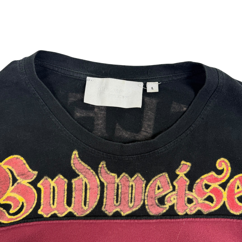 Telfar x Budweiser SS19 Reconstruction Long Sleeve Shirt Burgundy/Black (Fits M-L)