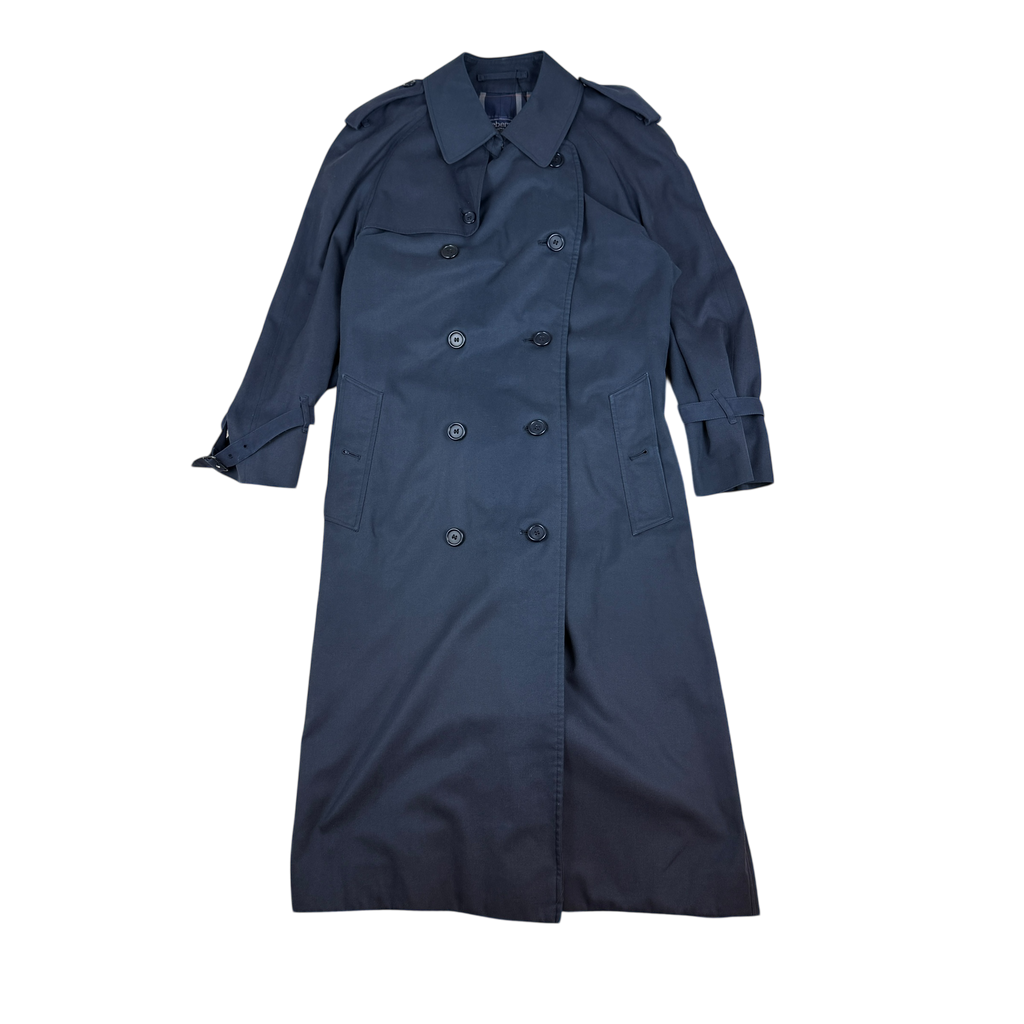 Burberry 90s Lined Trench Coat Navy (Fits M-L)