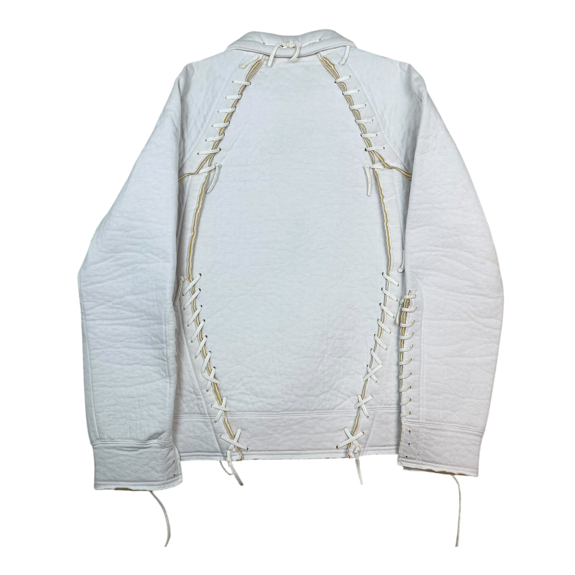 Comme des Garçons AD2004 Poly Zip Lace Up Jacket White (Size M)