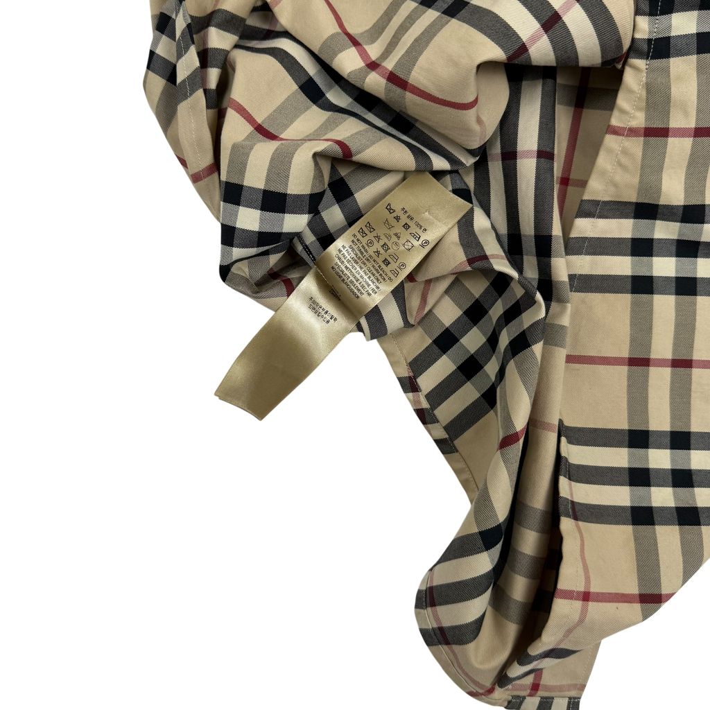 Burberry X Gosha Rubchinsky Nova Check Heavy Cotton Plaid Shirt Beige (Fits L-XL)