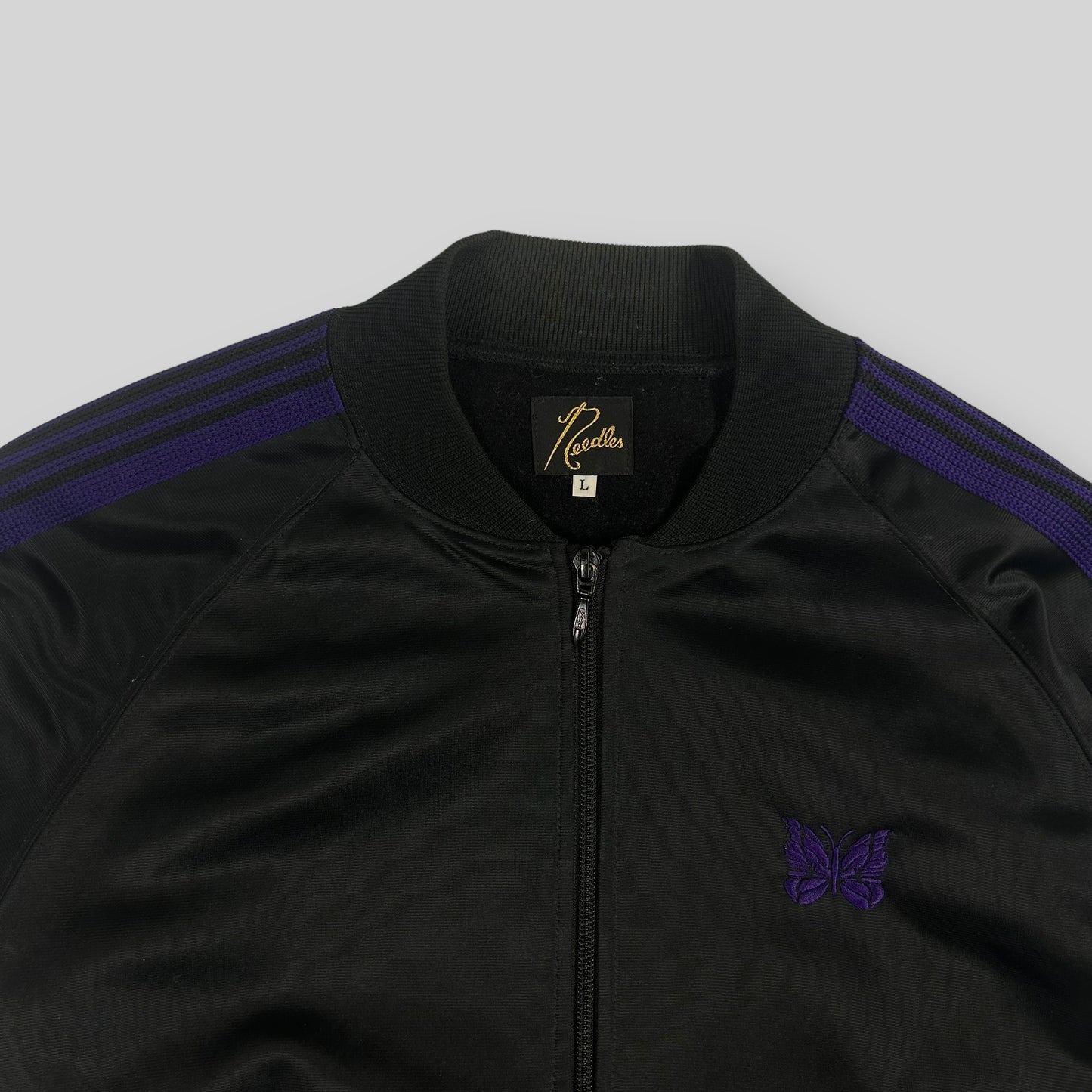 Needles Tricot Bomber Jacket Black/Purple (Fits M/L)