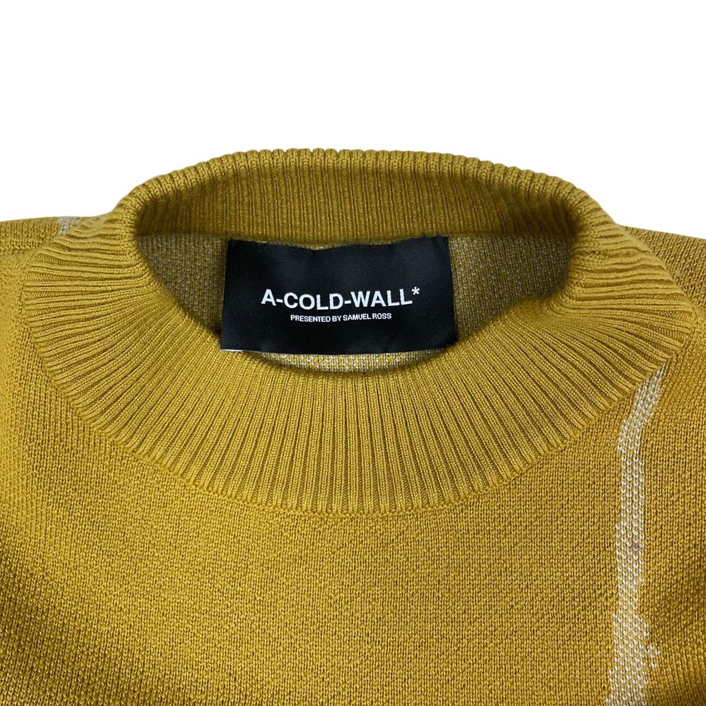 A-COLD-WALL* (ACW) Terrain Wool Knit Crewneck Sweatshirt Yellow (Size L)