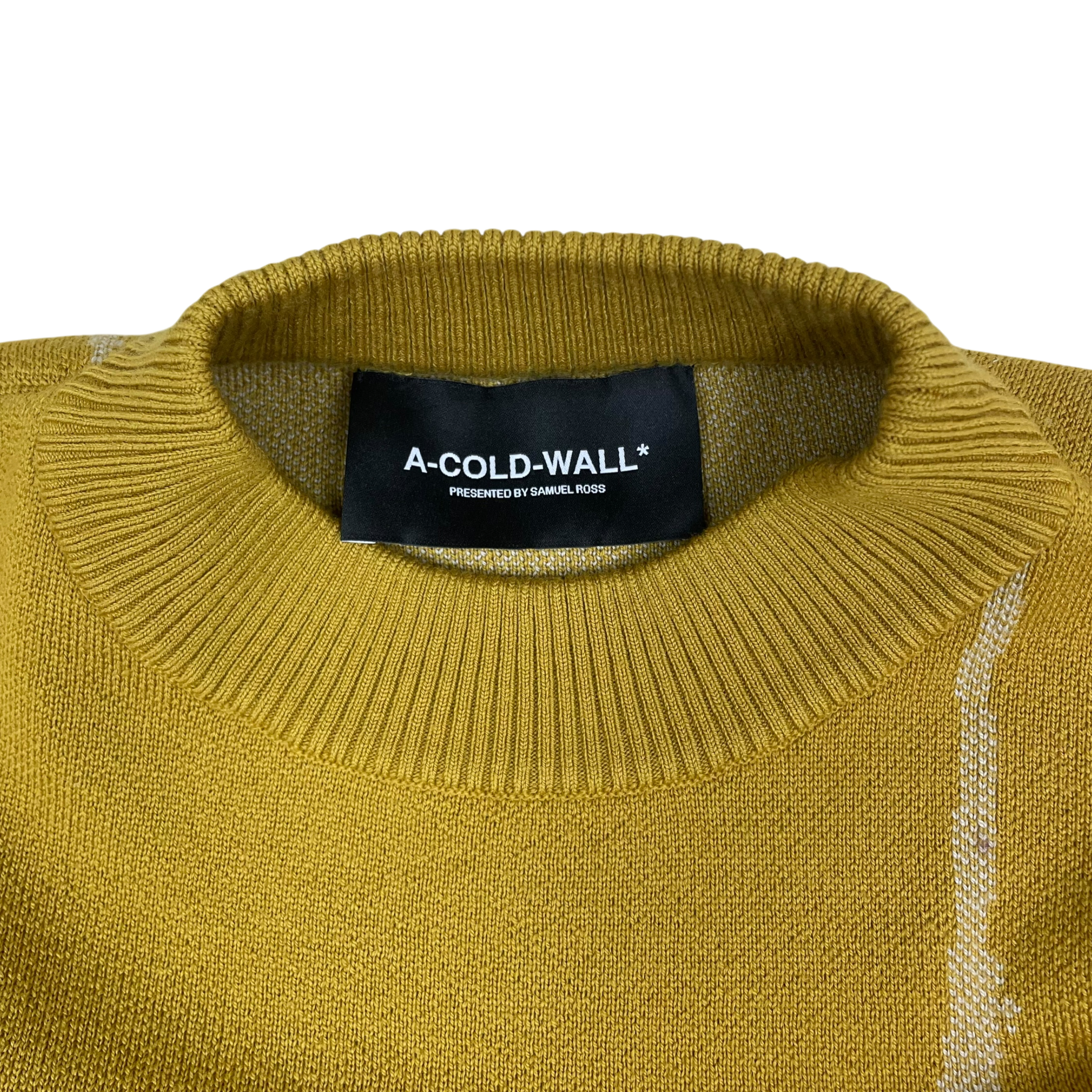 A-COLD-WALL* (ACW) Terrain Wool Knit Crewneck Sweatshirt Yellow (Size L)