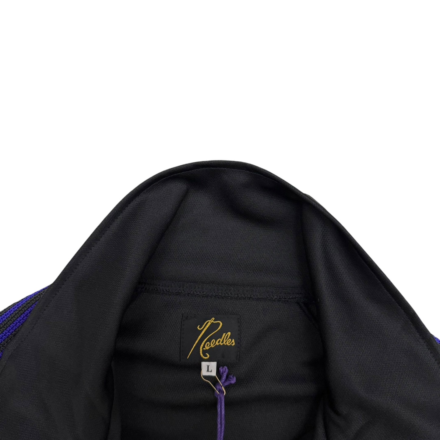 Needles Poly Smooth Track Jacket Black / Purple (Size L)